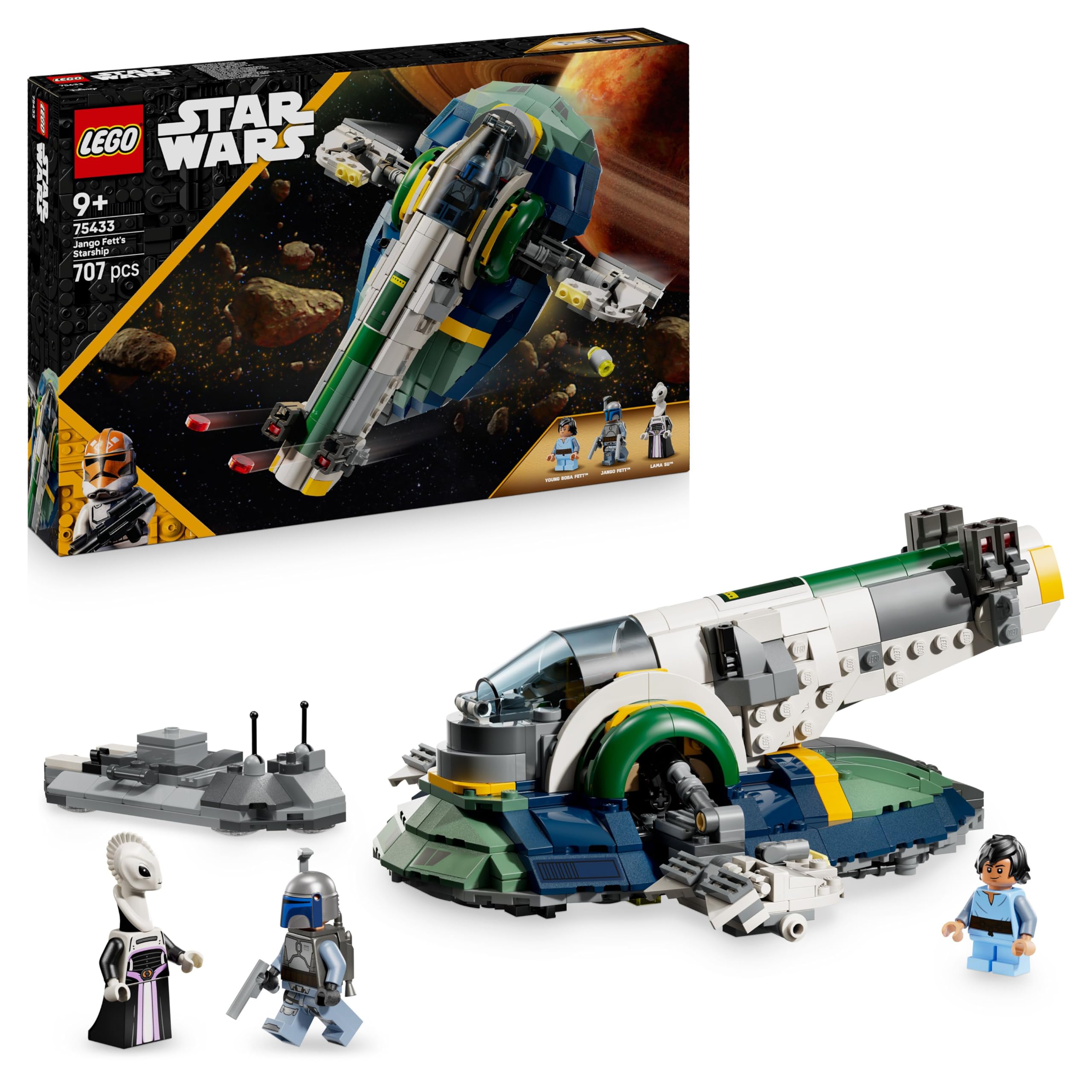 LEGO Star Wars 75433 Jango Fett's Starship Building Set for Ages 9+ | 3 Minifigures 1