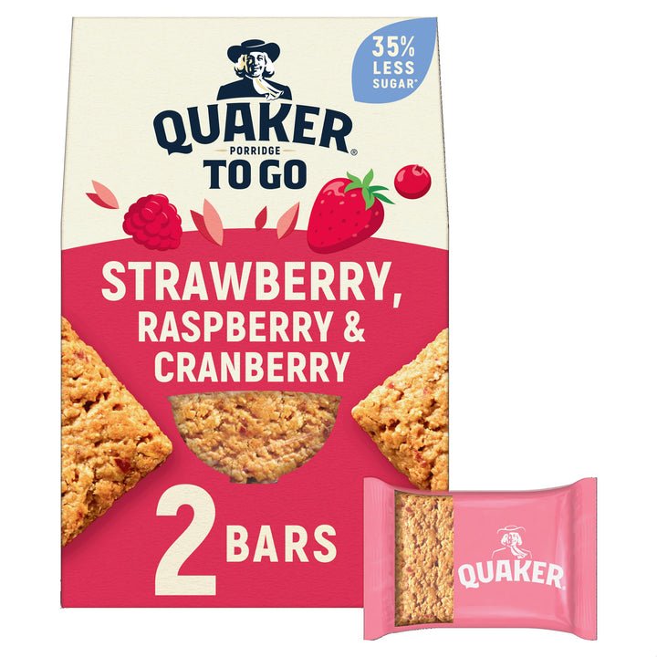 Quaker - Mixed Berries Porridge To Go Breakfast Bars 2x55 g