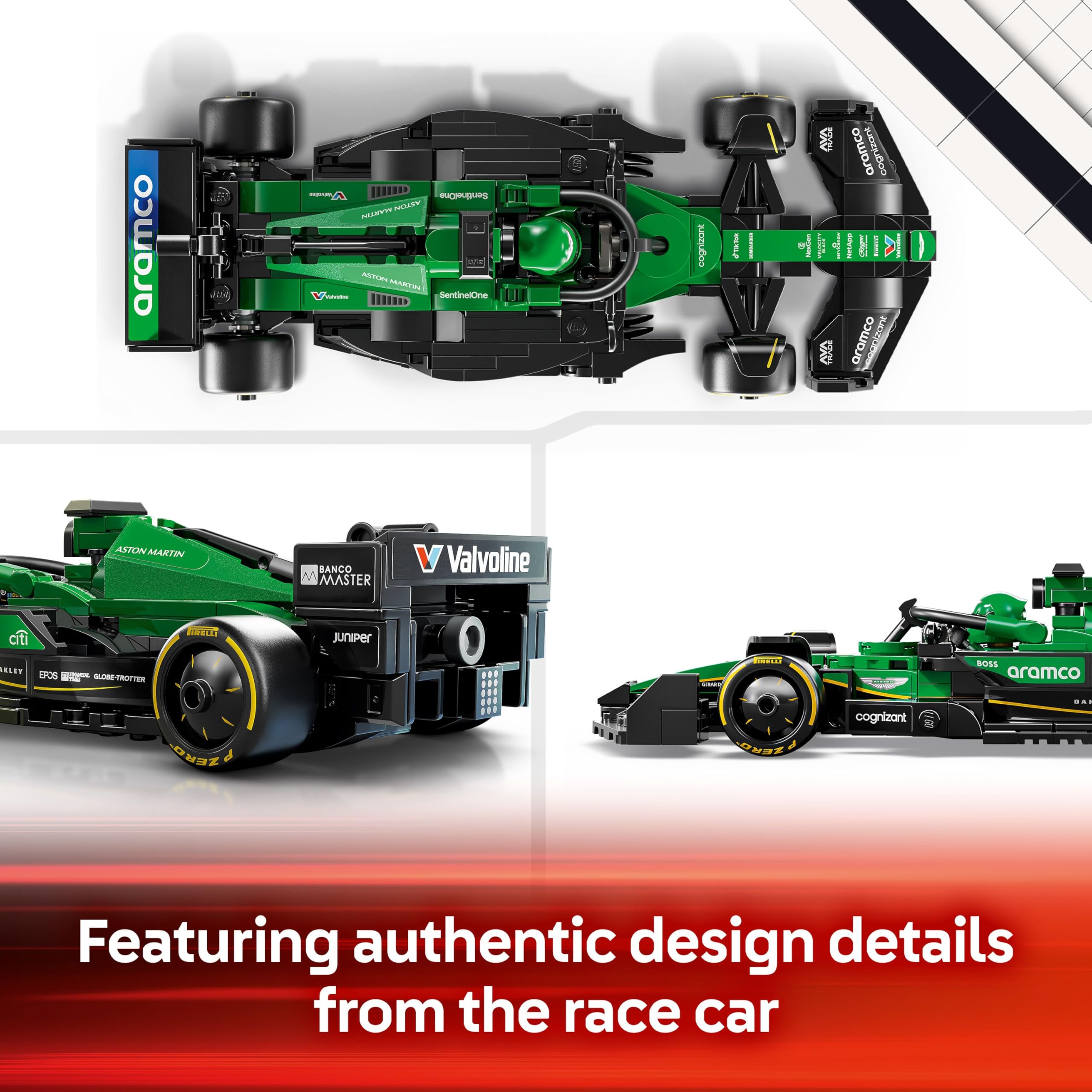 LEGO Speed Champions Aston Martin Aramco F1 AMR24 Race Car Toy - Building Set with Driver Minifigure for Ages 10+ 7