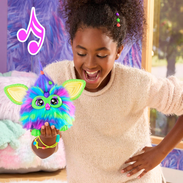 Furby Galaxy Glow in the Dark Interactive Plush Toy - English Version, 6+ Years