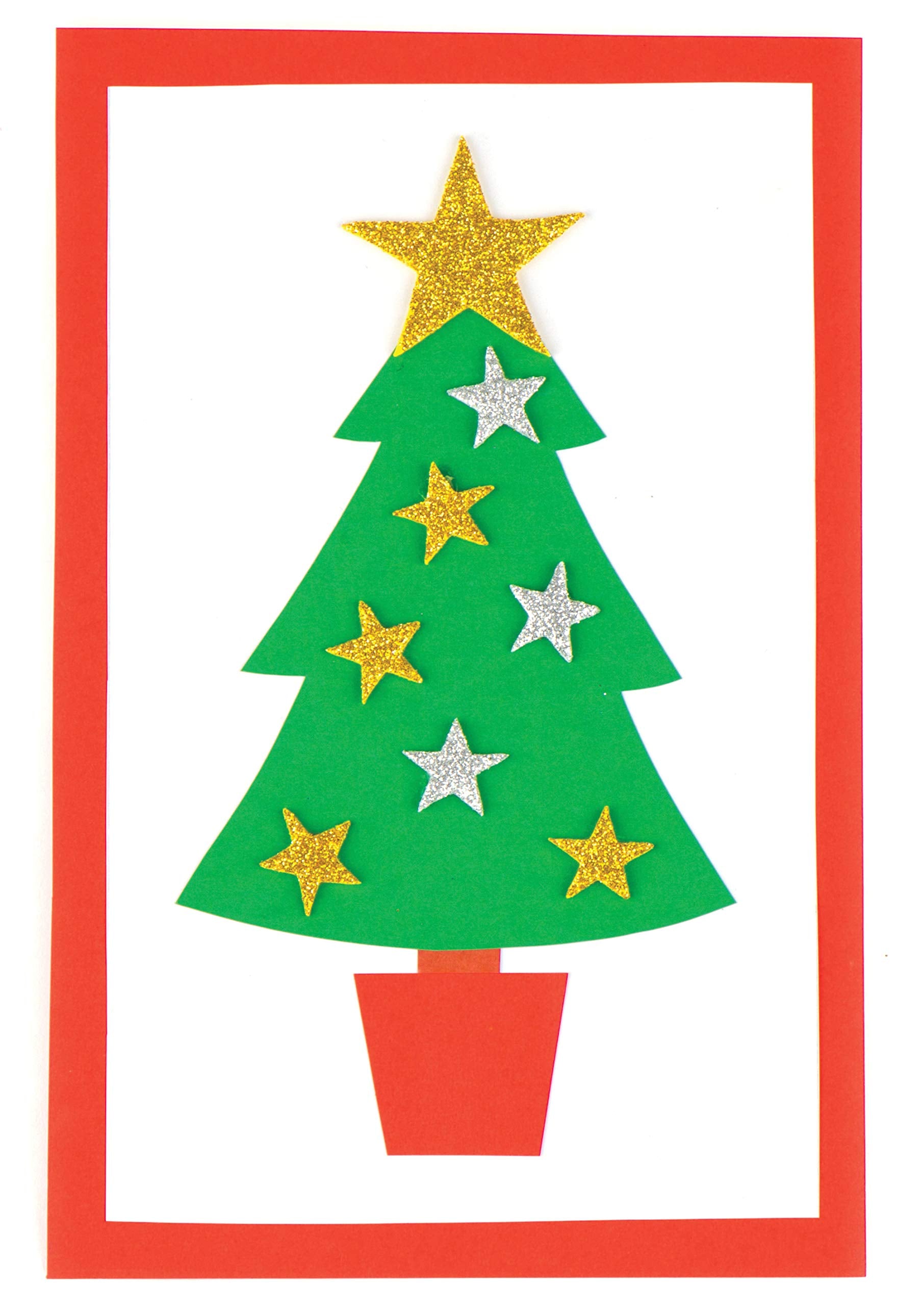 Baker Ross Glitter Star Foam Stickers - Gold & Silver, Self Adhesive | Pack of 150 | Assorted Sizes 6