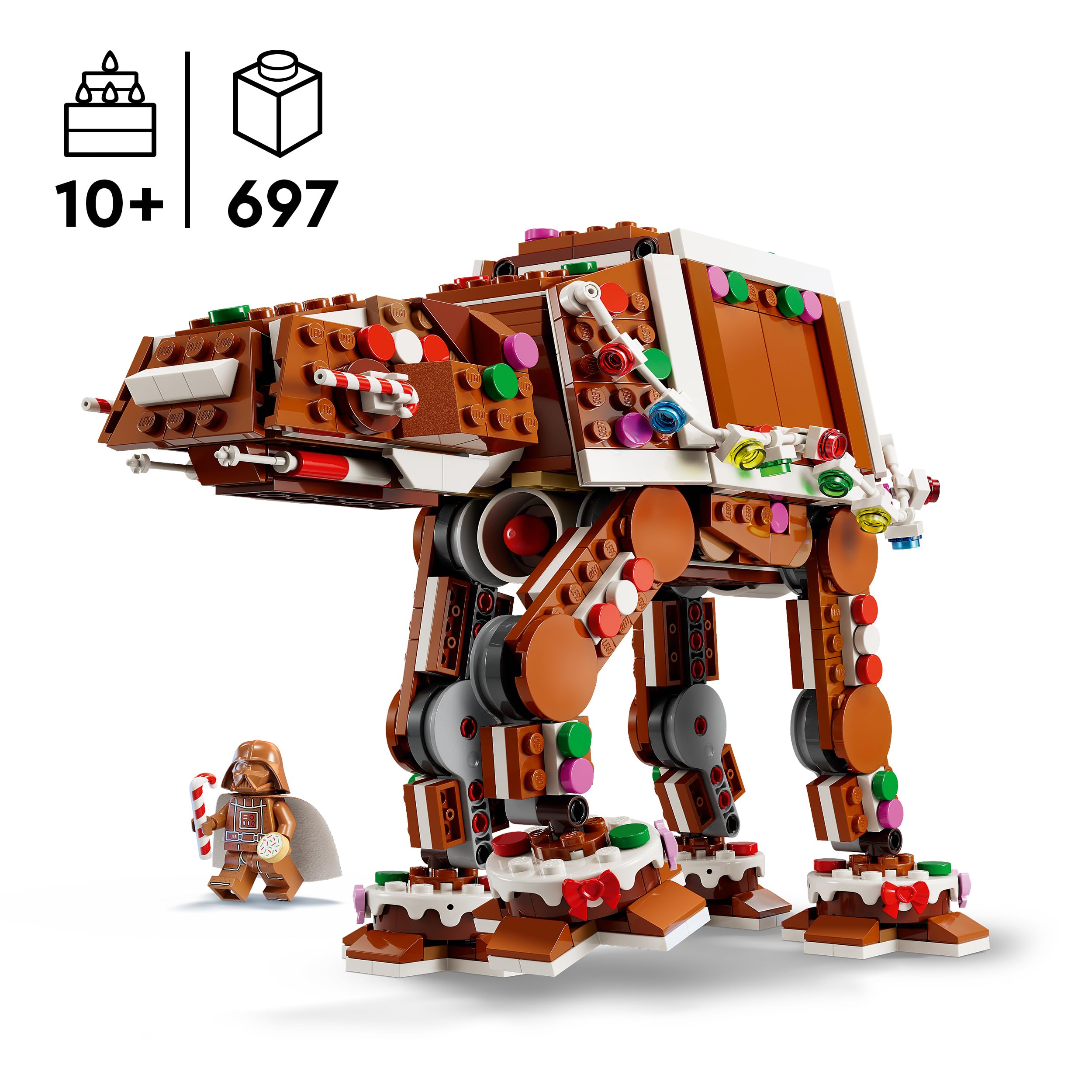 LEGO Star Wars Gingerbread AT-AT Walker Building Set 40806 - Includes Darth Vader Minifigure | Ages 10+
