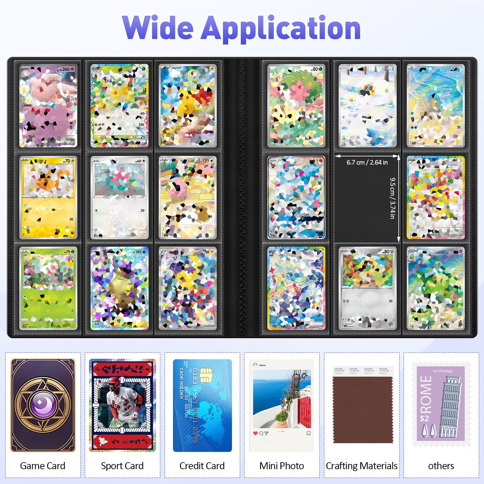 Euqvunn Trading Card Binder - 432 Pockets, Side-Loading, Archival Safe PP 8