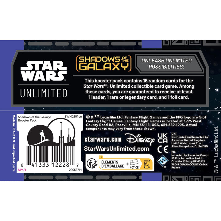 Fantasy Flight Games Star Wars: Unlimited TCG Shadows of the Galaxy Booster Display (FFGSWH0202)