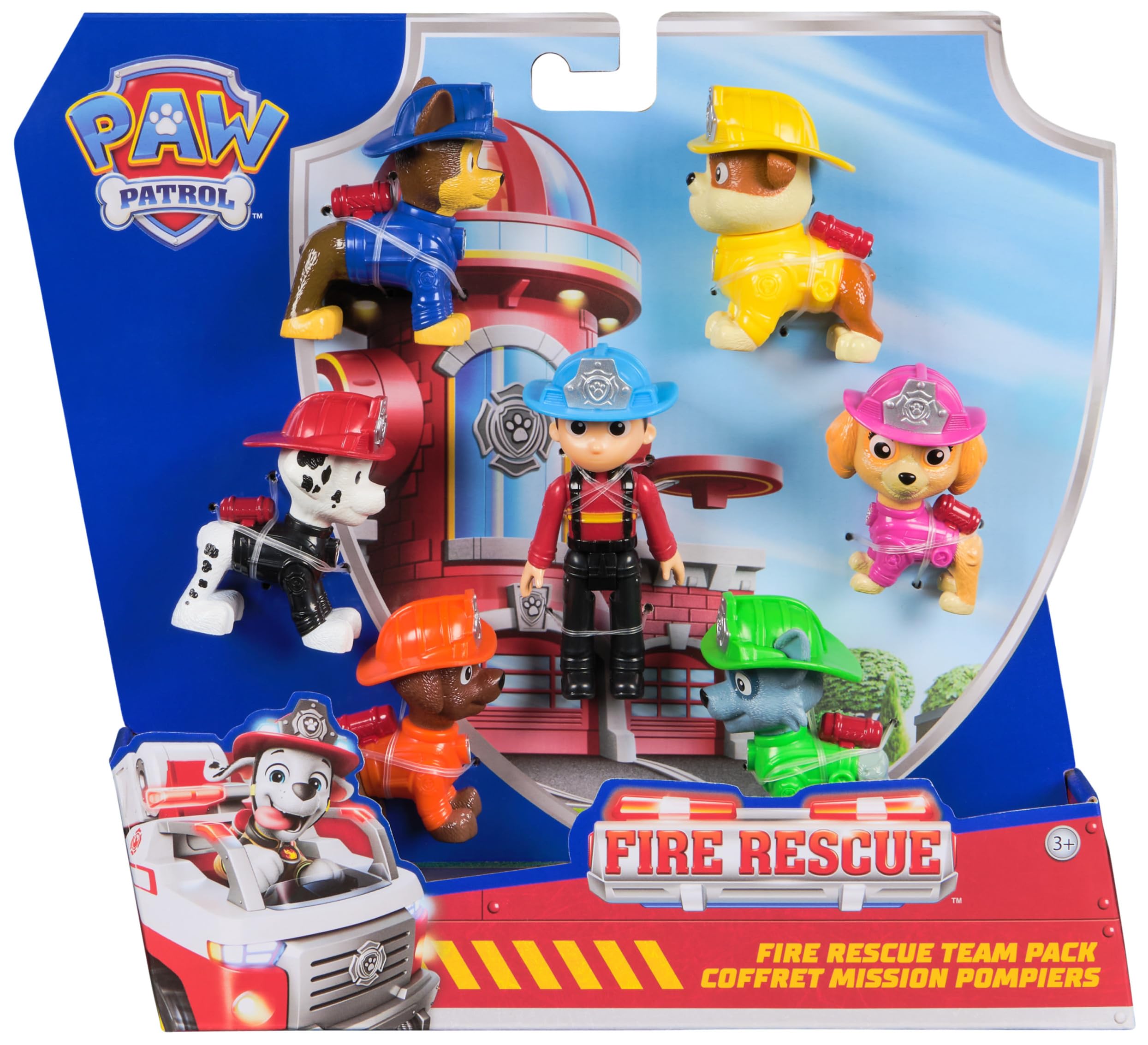 Paw Patrol Fire Rescue Team Pack - 7 Action Figures | Ages 3+ | 7.6 cm Tall 3