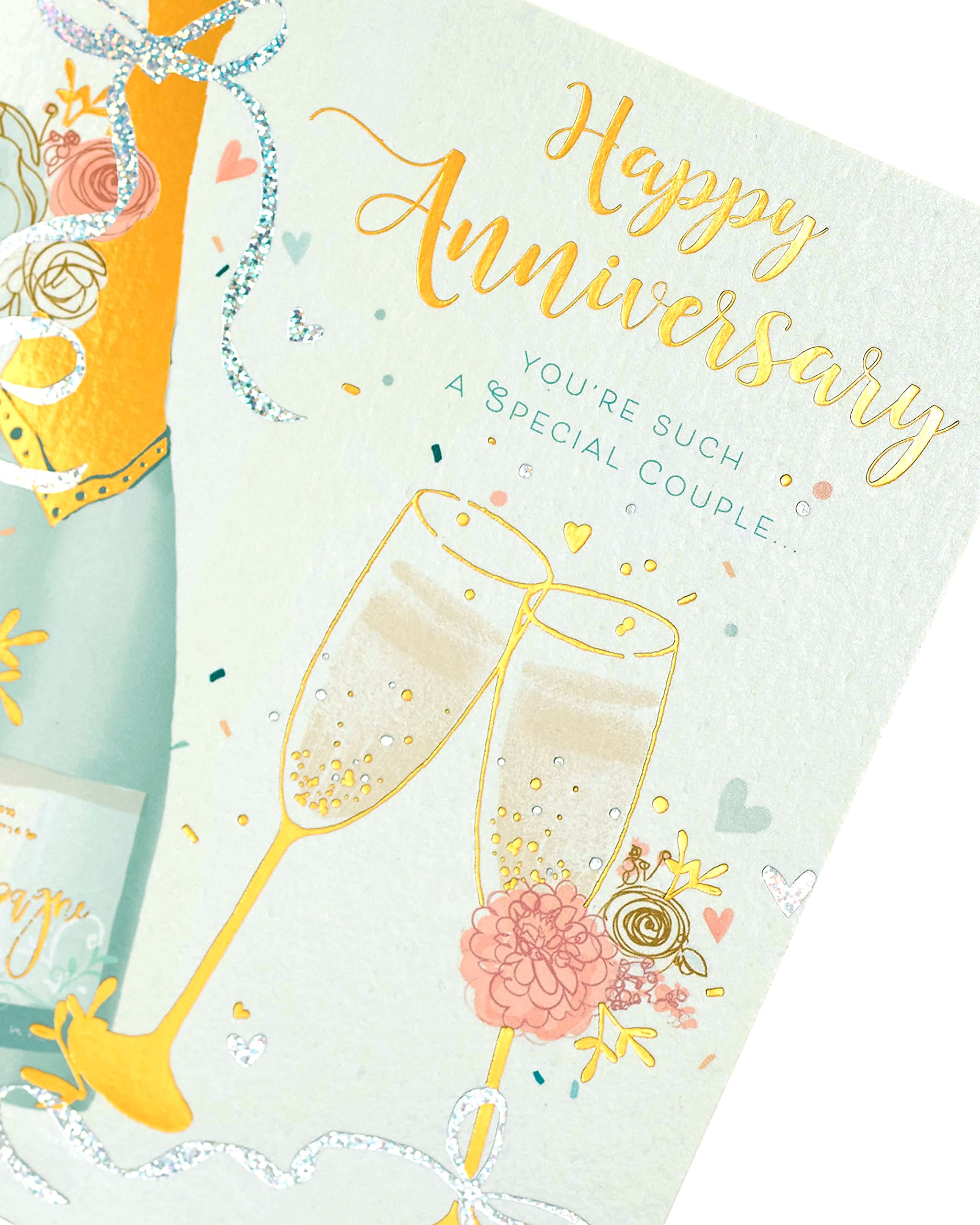 UK Greetings Anniversary Card - Champagne & Flutes Design | 165 x 190 mm 4