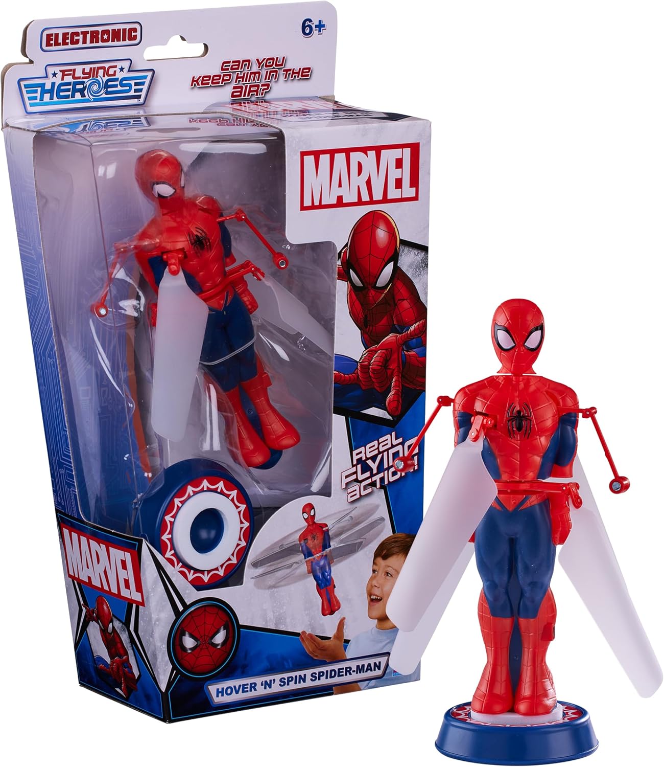 Hover 'n' Spin Spider-Man with Real Fly Action - Interactive Flying Toy for Kids 1