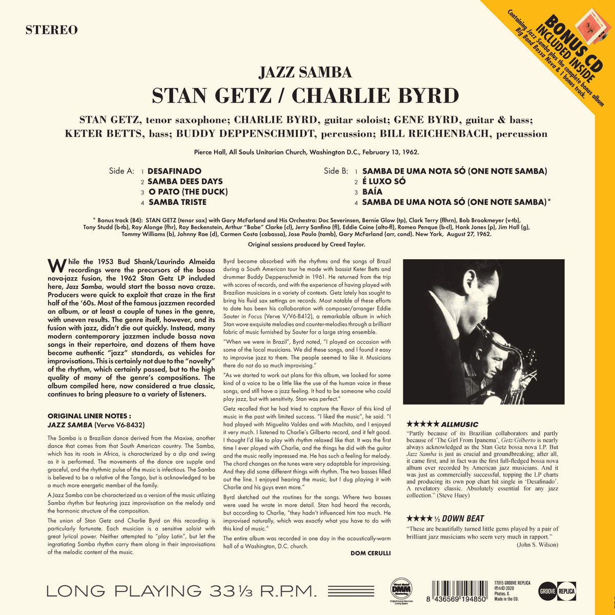 Stan Getz & Charlie Byrd - Jazz Samba [180g Vinyl + Bonus CD]