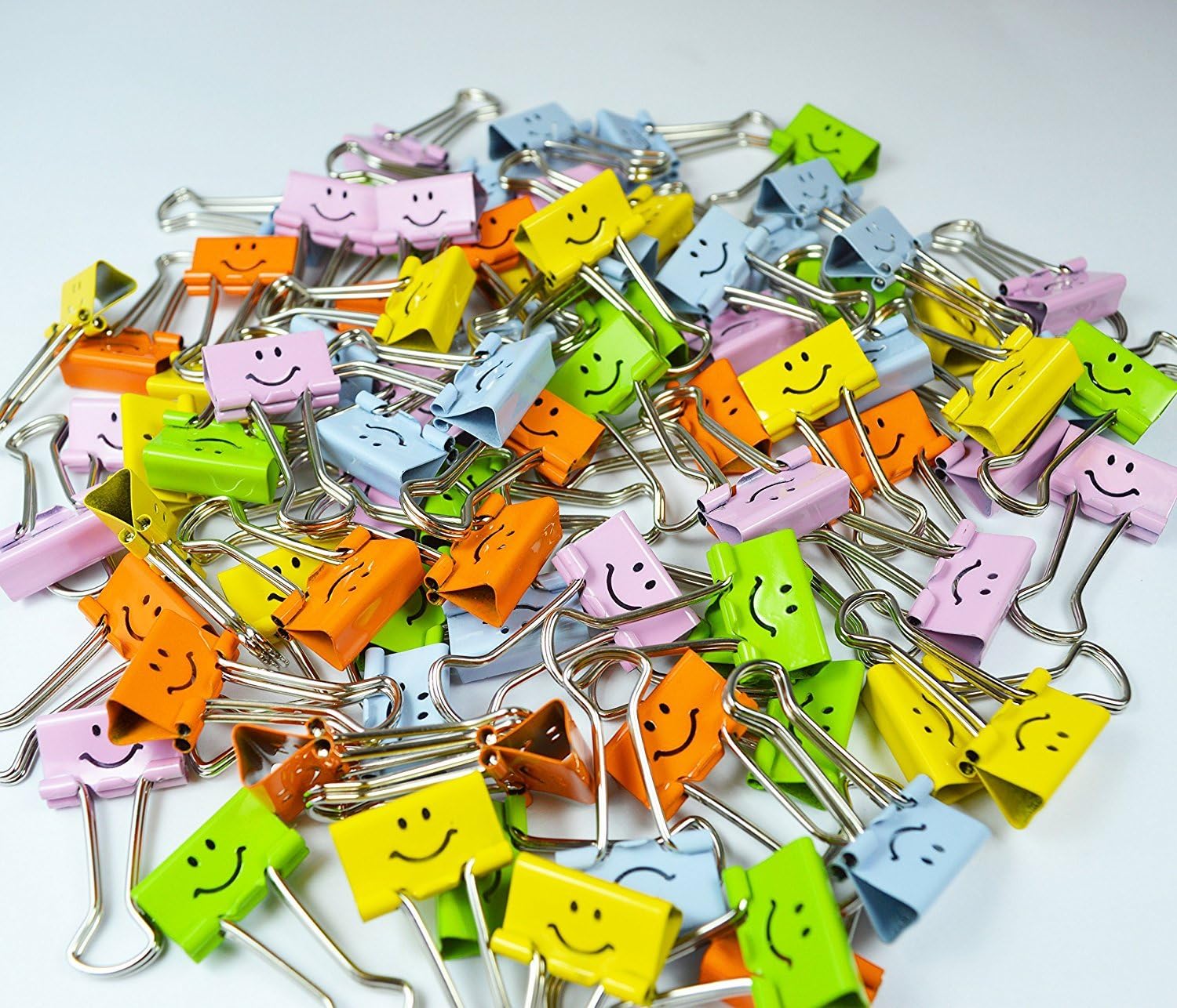 Rapesco 1428 19 mm Smiles Foldback Clips, Assorted Colours, Pack of 80 7