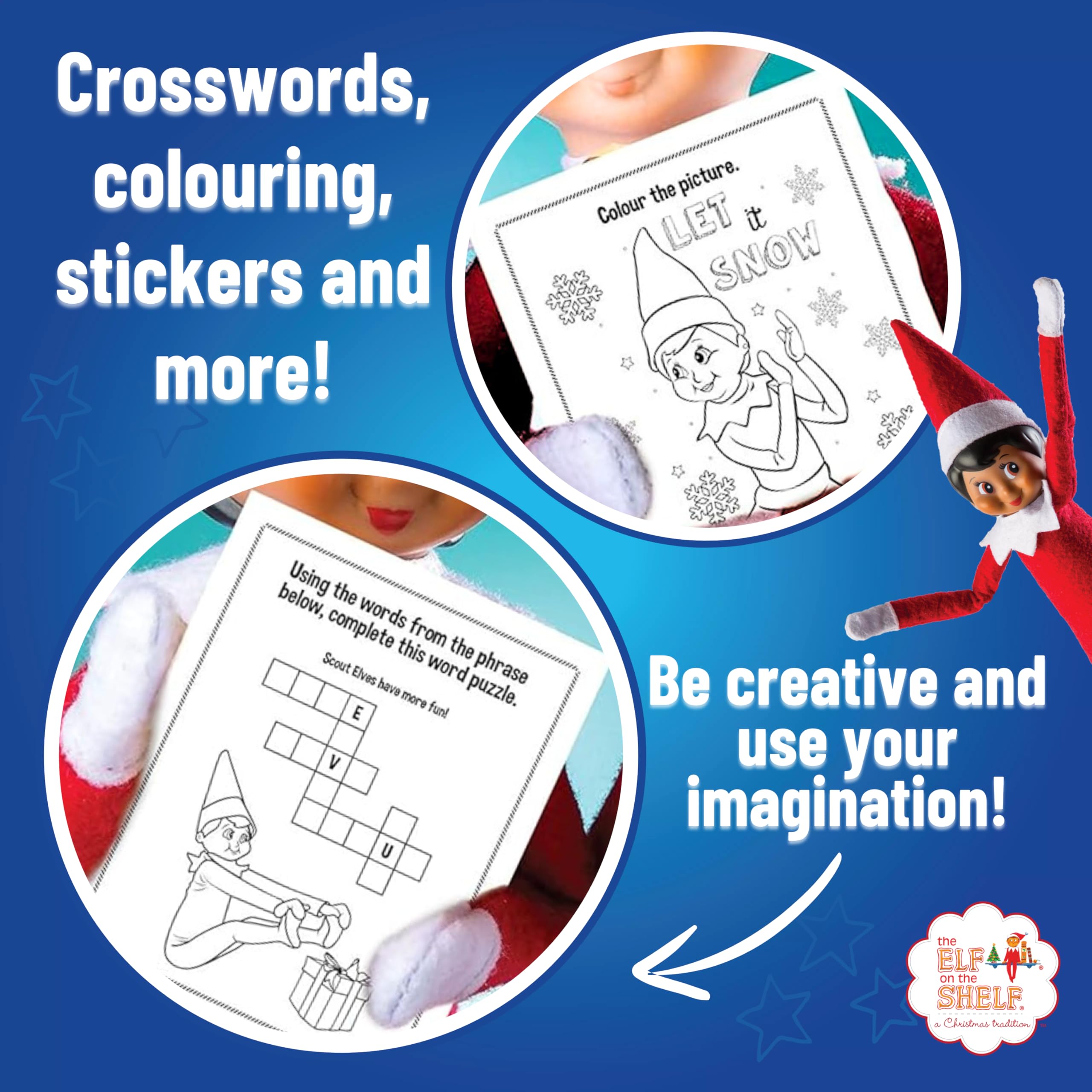 Elf on the Shelf Christmas Activity Pack - Coloring, Sticker & Activity Books with 100+ Reusable Stickers 4