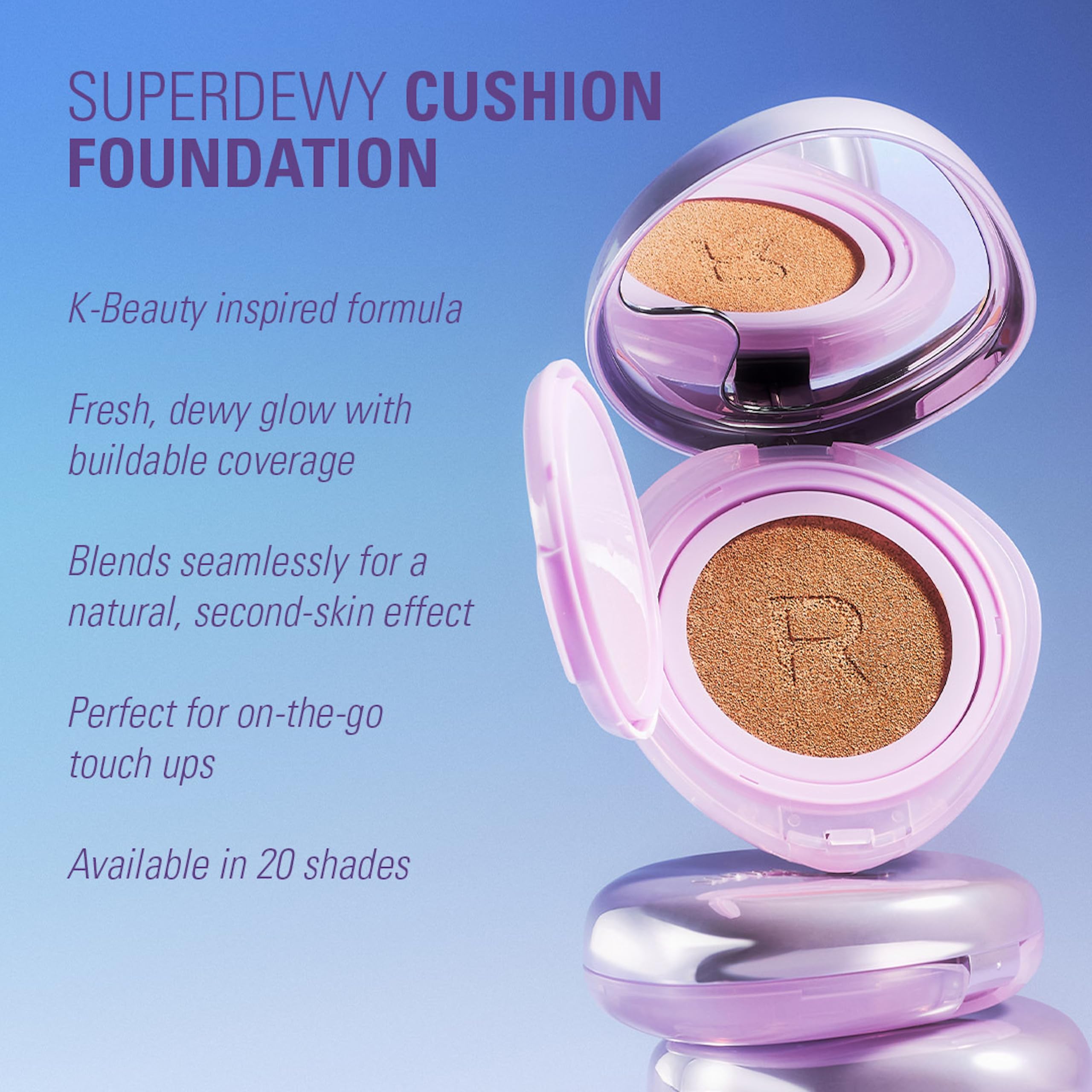 Revolution Beauty London Superdewy Cushion Foundation - Buildable Coverage, Radiant Finish | Fair Neutral 6