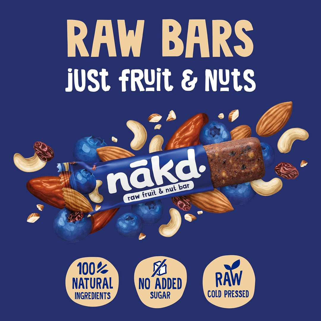 Nakd Blueberry Muffin Raw Fruit & Nut Bar - Vegan, Gluten-Free, No Added Sugar