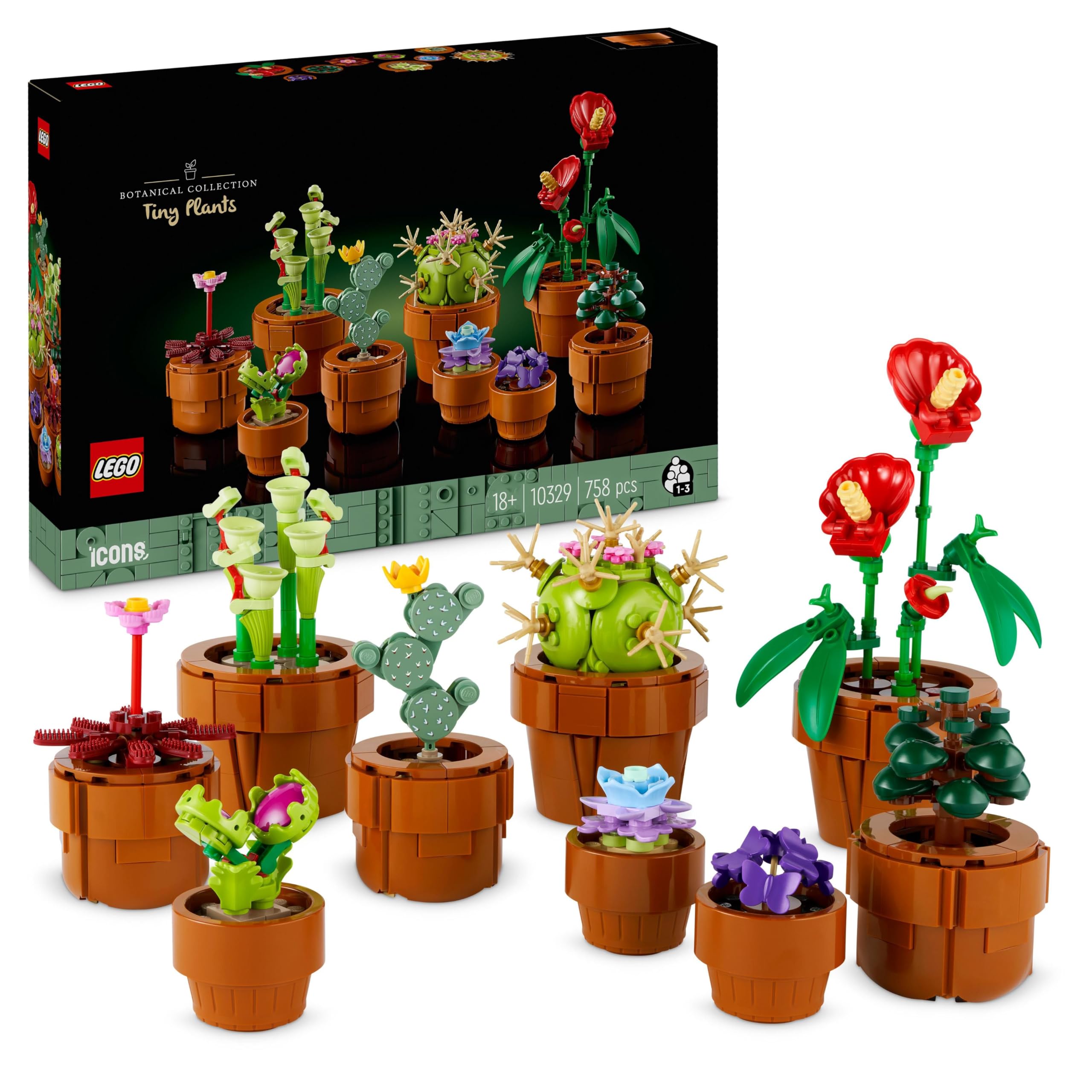 LEGO Botanicals Tiny Plants Set 10329 - 9 Artificial Potted Plants for Adults | Botanical Collection 1