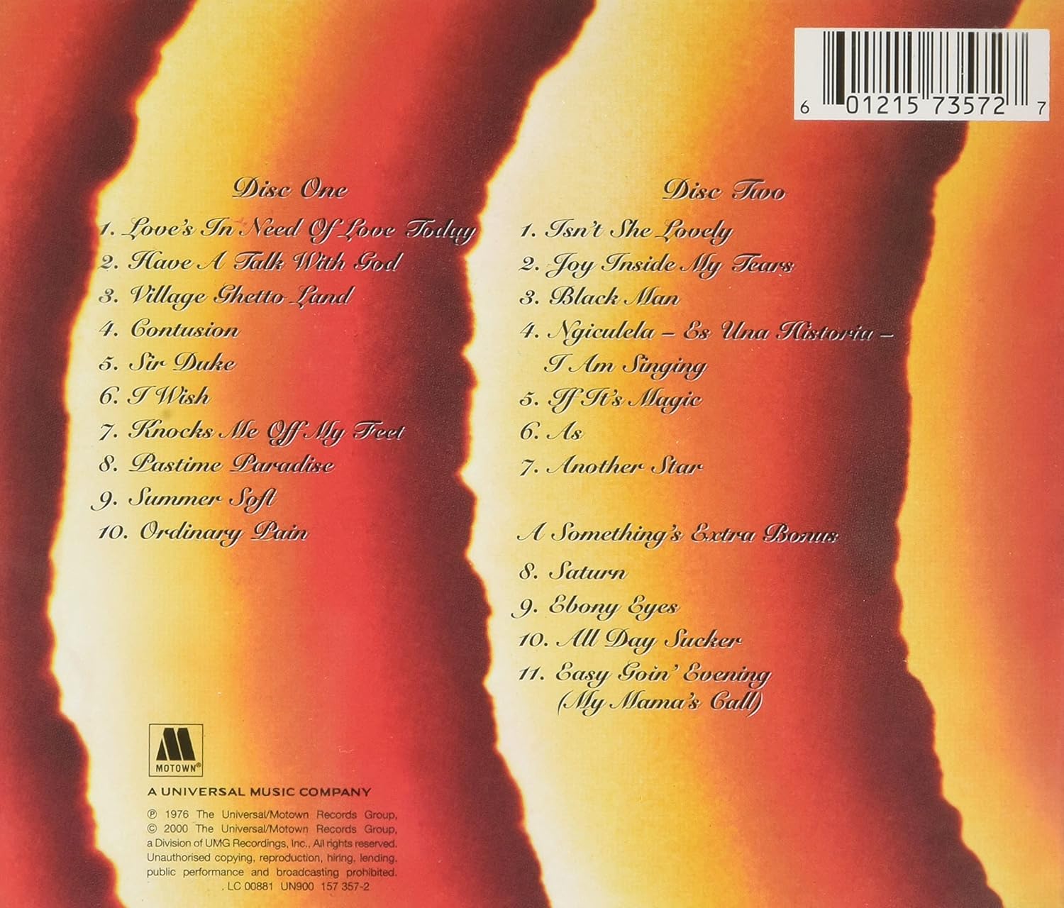 Stevie Wonder - Songs In The Key Of Life [Audio CD] 2
