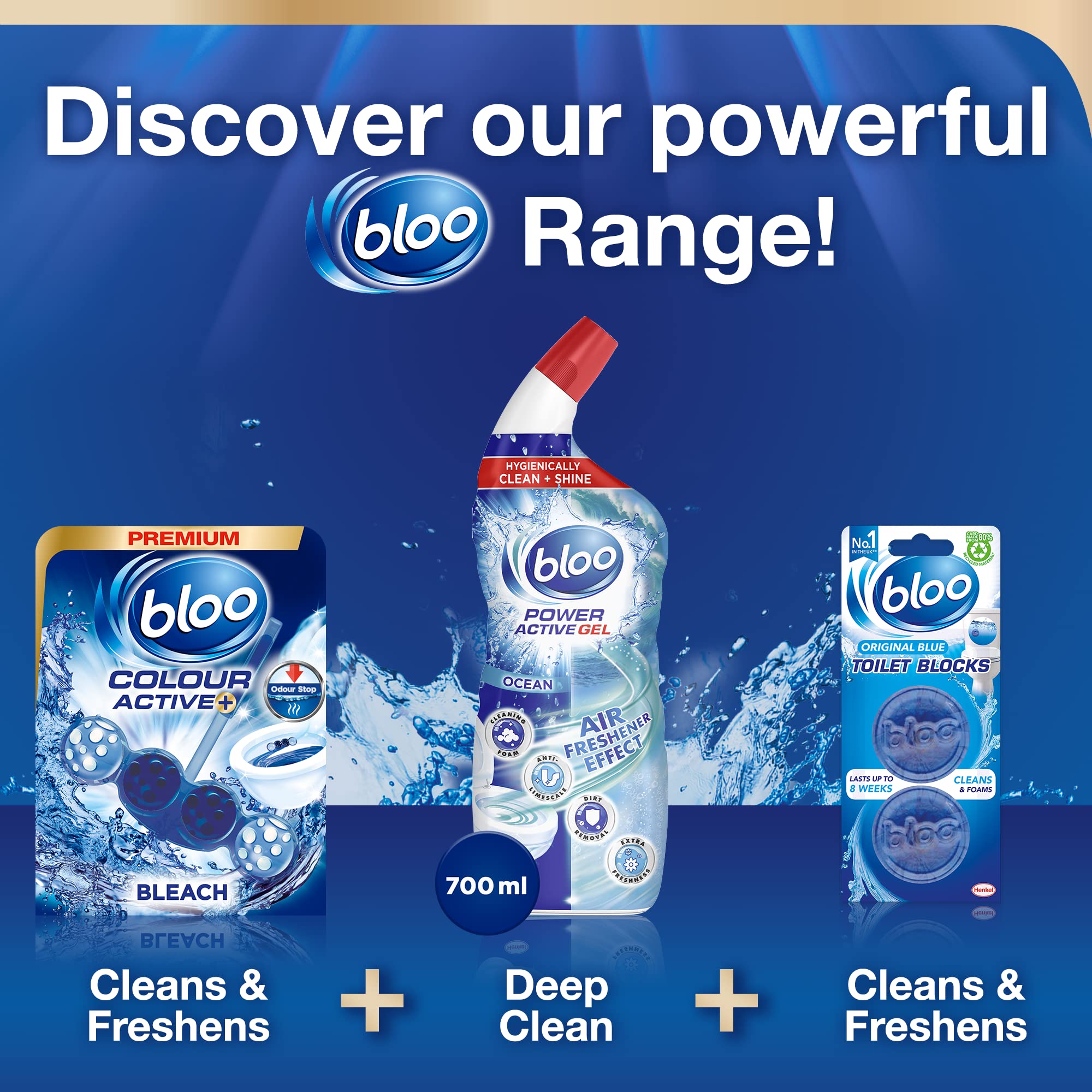 Bloo Colour Active Toilet Rim Block - Bleach Scent, Anti-Limescale, 50g 6