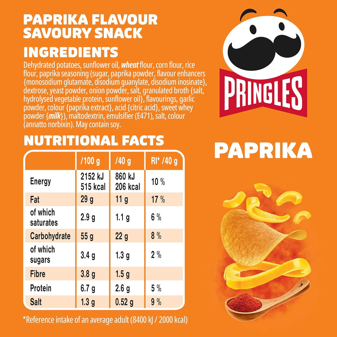 Pringles Paprika Crisps 185g