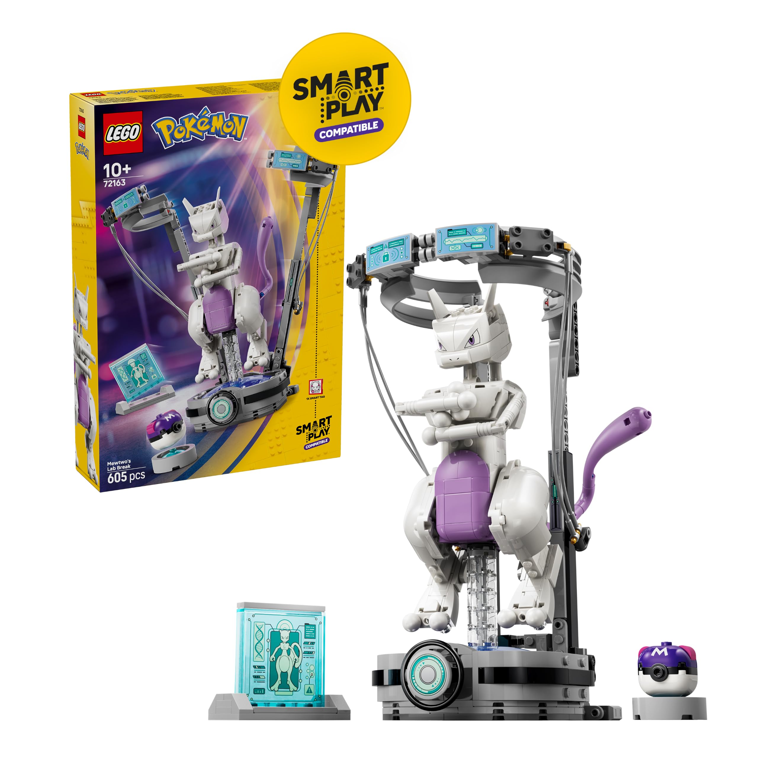 LEGO Pokémon SMART Play: Mewtwo’s Lab Break Building Set 72163 | Ages 10+ 1