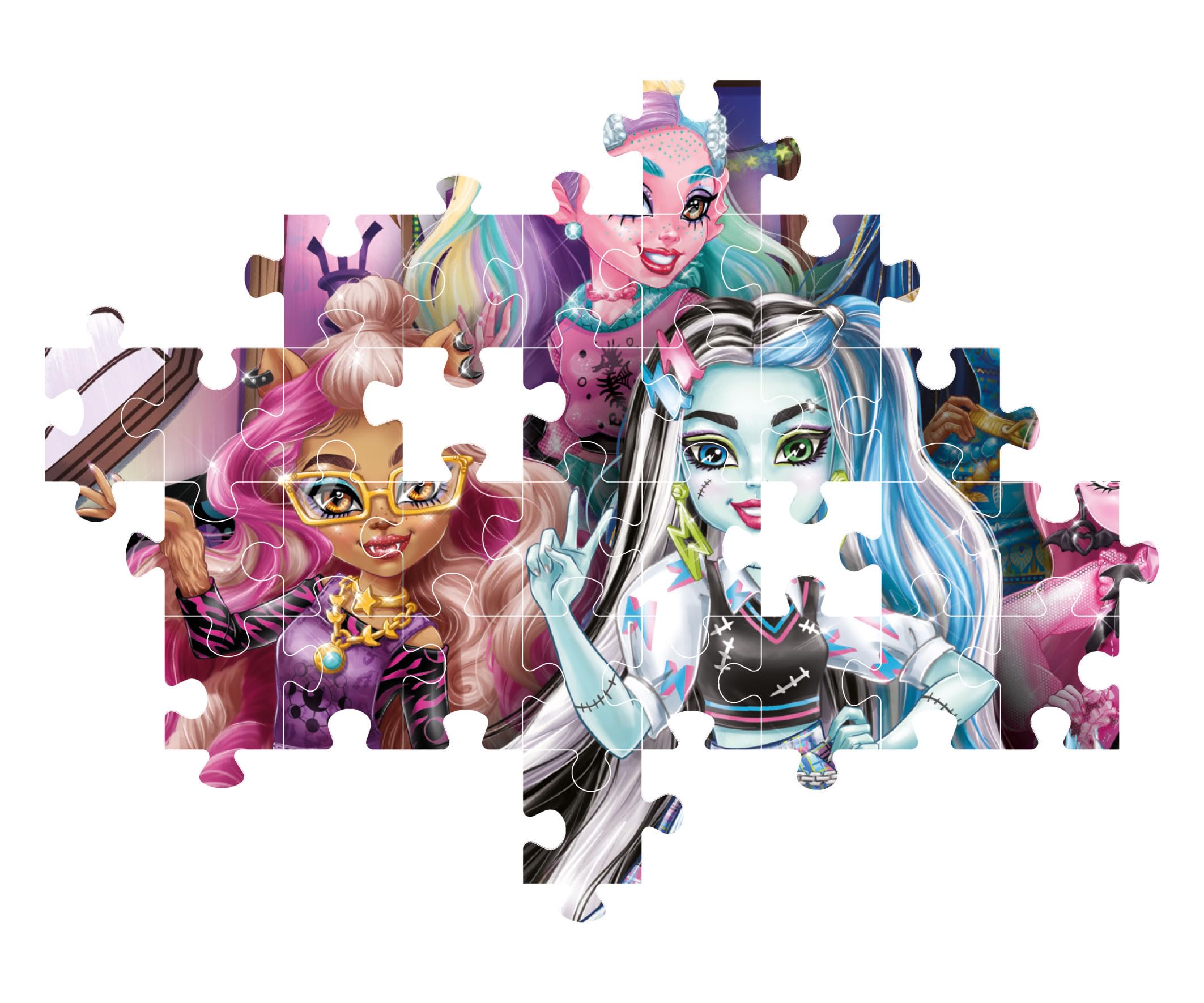 Clementoni Monster High 104-Piece Jigsaw Puzzle - Supercolor Cartoon for Kids 6
