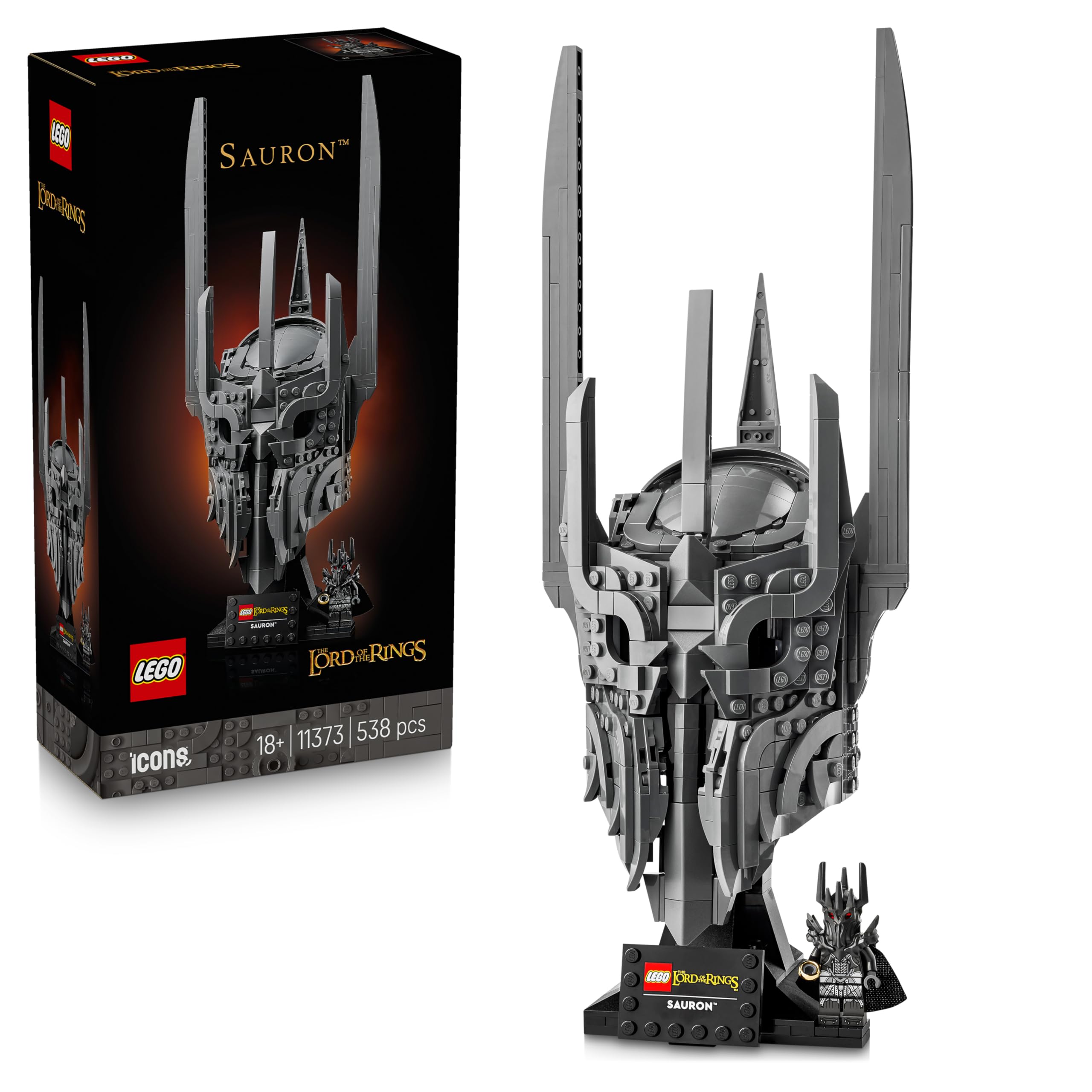 LEGO Icons The Lord of the Rings Sauron's Helmet Display Model Kit 11373 | Age 18+