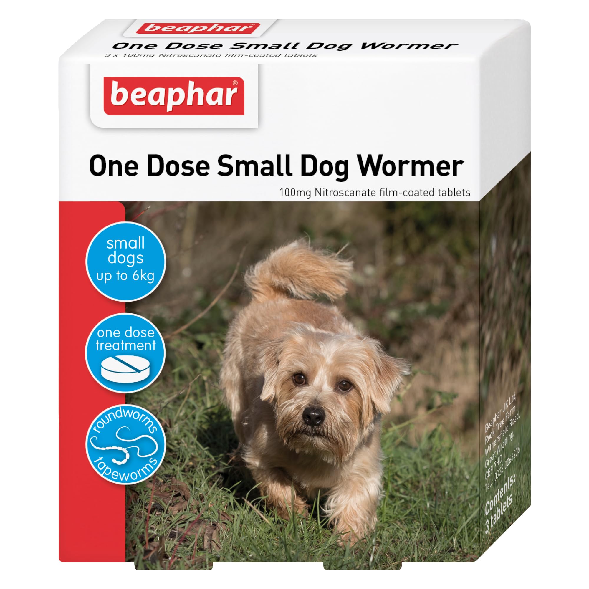 Beaphar One Dose Worming Tablets - For Small Dogs Up To 6kg | 3 Tablets
