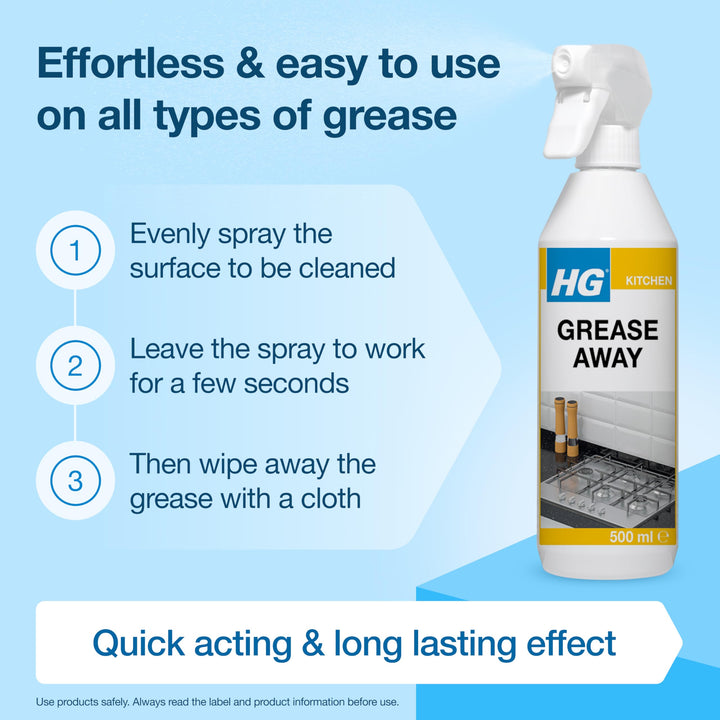 HG Grease Away - Kitchen Degreaser Spray for Fats & Oils, 500ml
