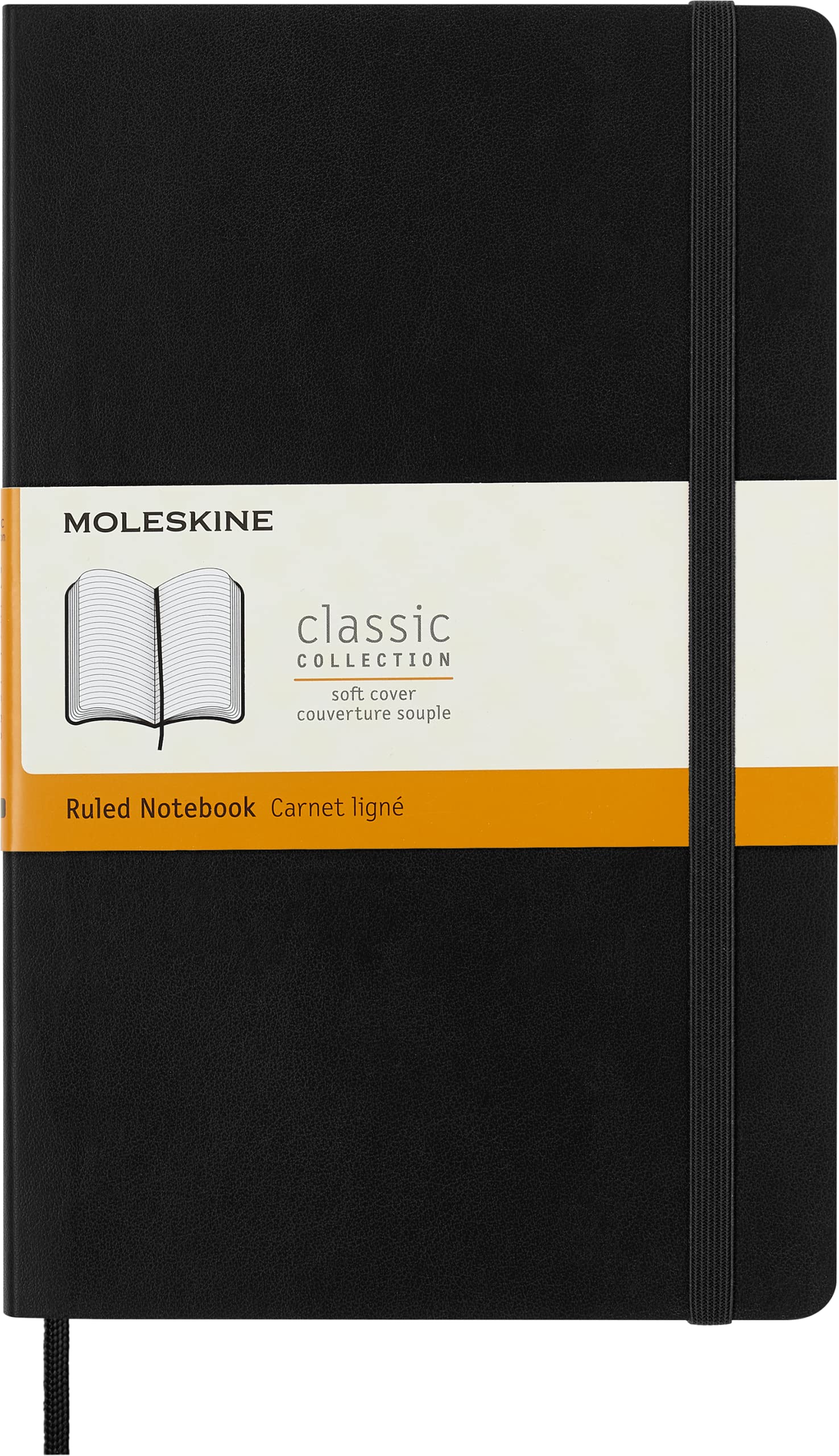 Moleskine Classic Ruled Paper Notebook - Soft Cover, Black, Large A5 (13x21cm), 192 Pages 1