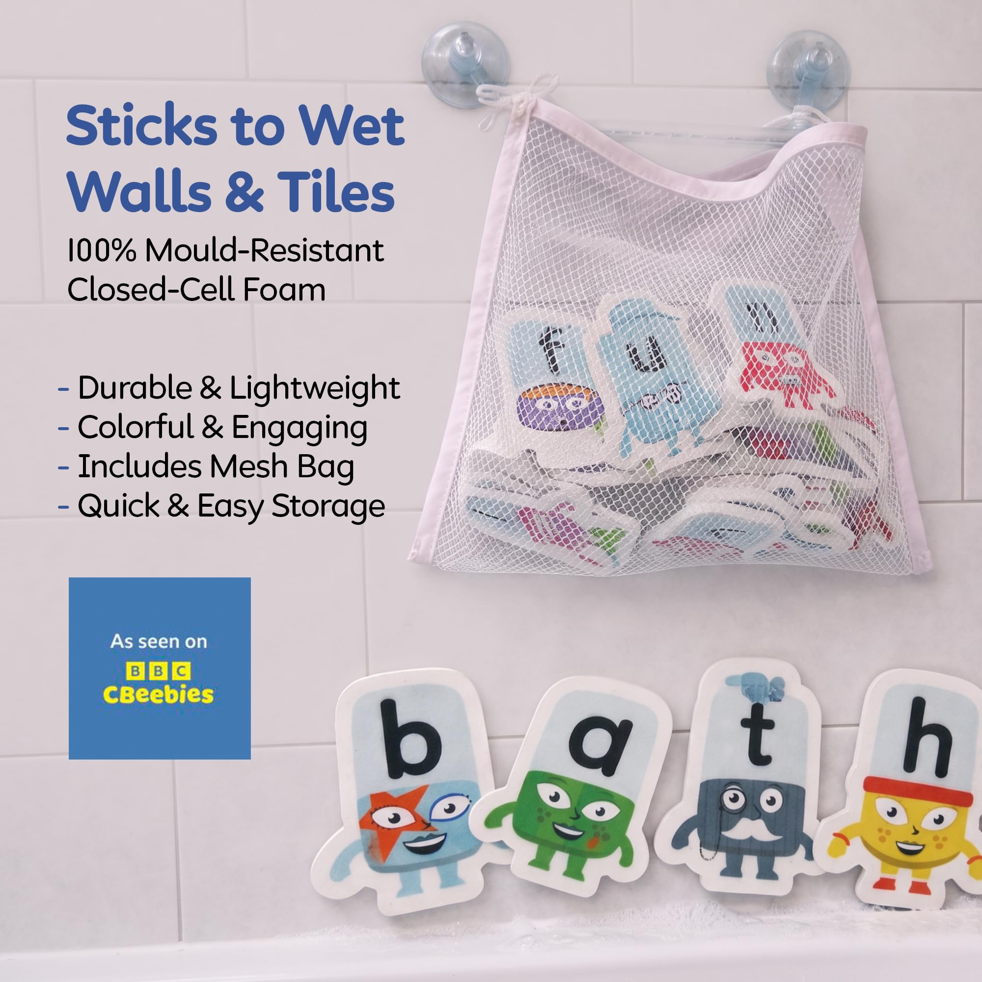 Alphablocks Bath Foam Letters - 26 Floating Phonics Toys for Toddlers & Kids 3