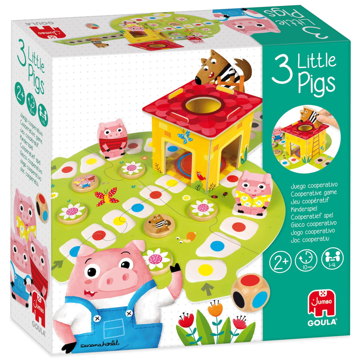 Goula 3 Little Pigs Game - Cooperative Board Game & Jigsaw Puzzle | Ages 2+ | 1-4 Players 1