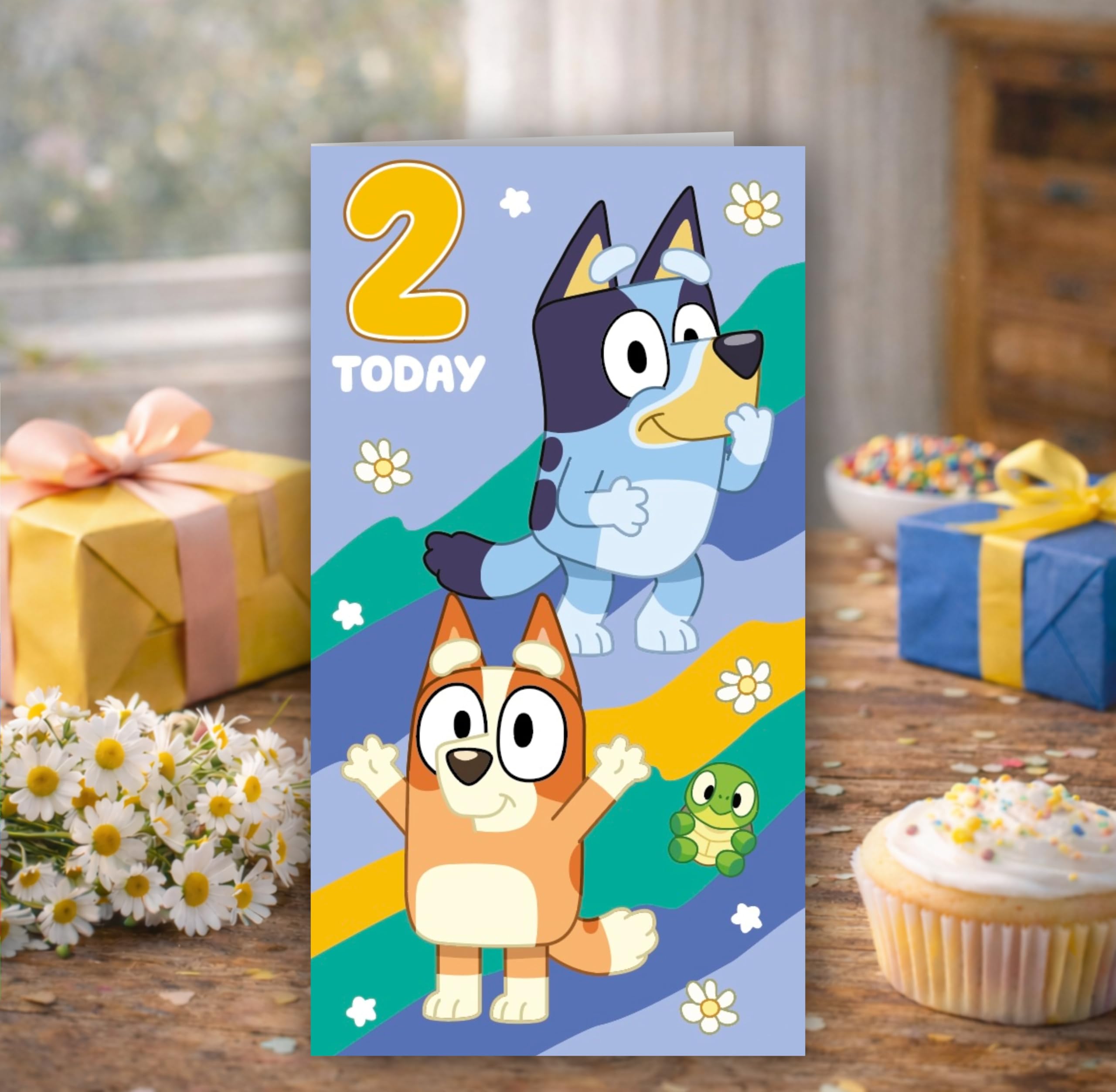 Danilo Promotions LTD Bluey 2nd Birthday Card for Age 2 Kids | Standard Size 4