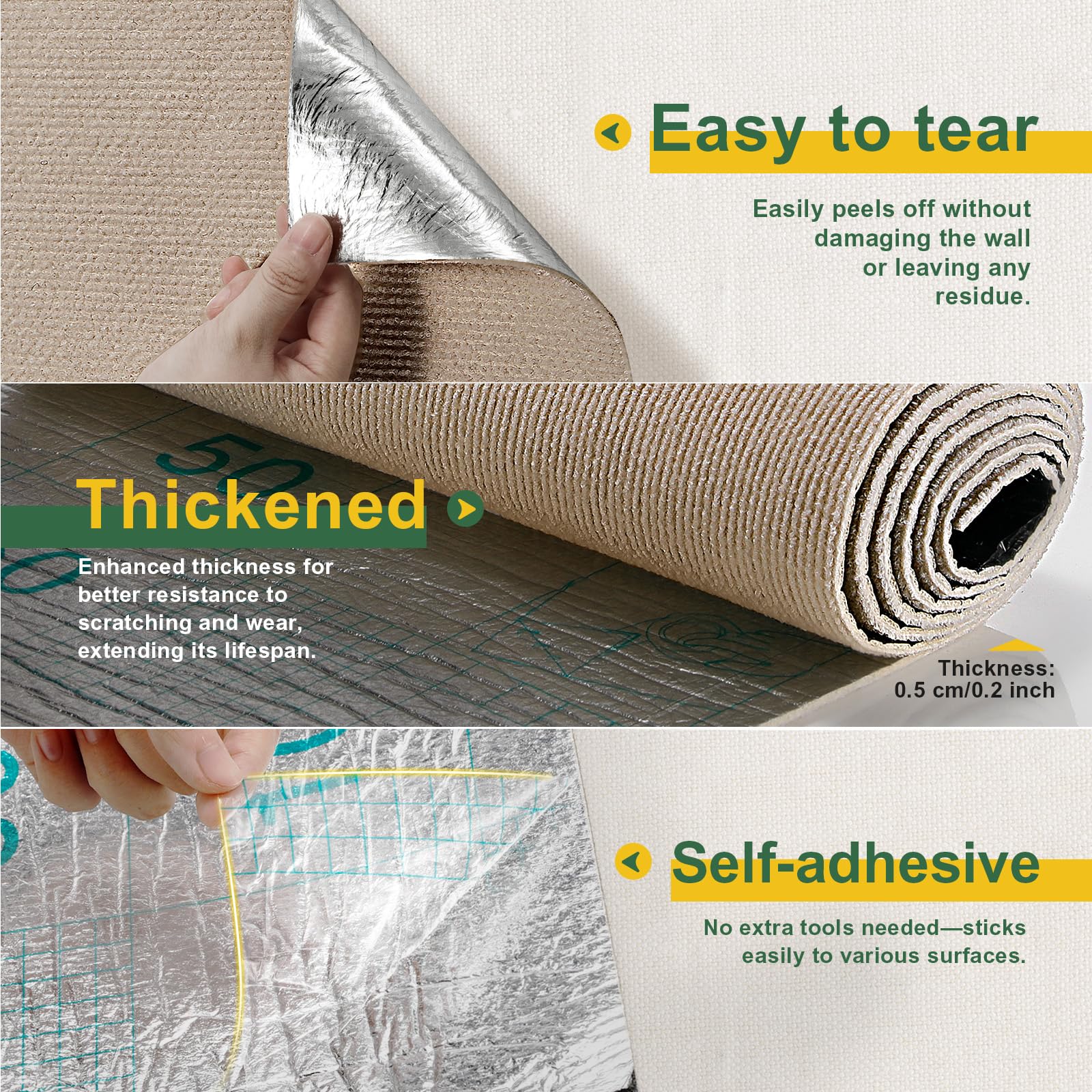 Gimars Self-Adhesive Cat Scratching Mat - 200 x 40cm | Thickened Polyester | DIY Cuttable 4