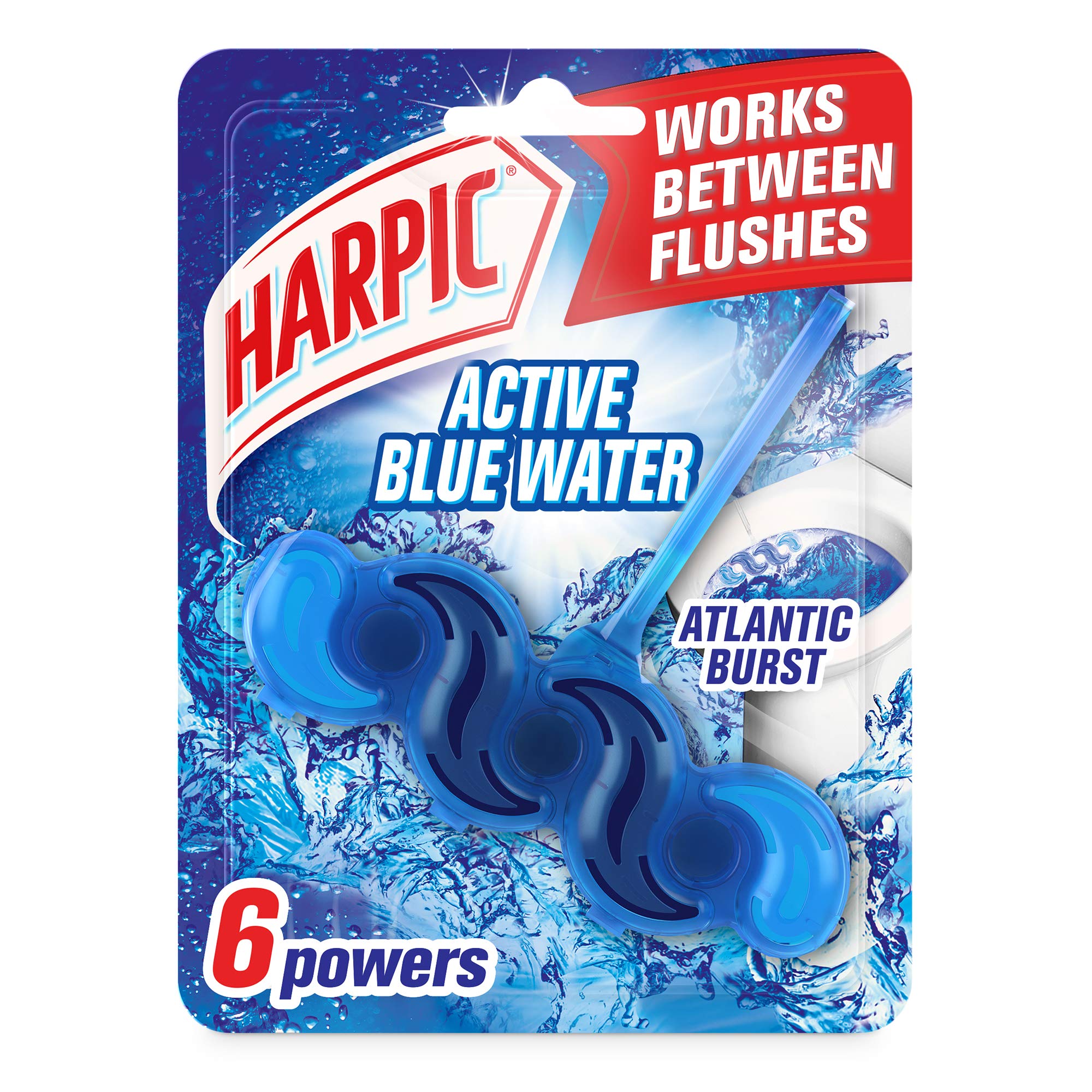 Harpic Active Fresh Toilet Rim Block Twin Pack, Atlantic Fresh 1