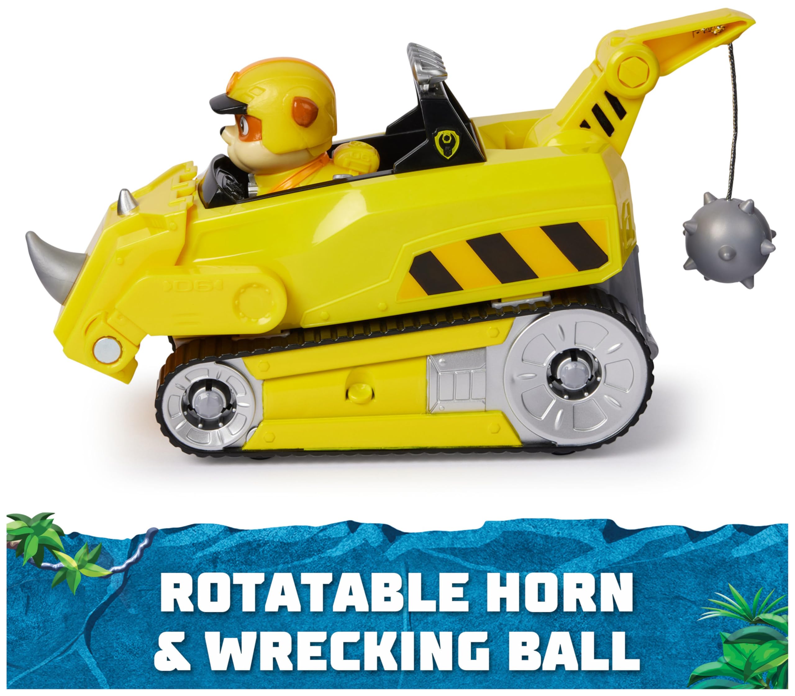 Paw Patrol Jungle Pups Rubble Rhino Vehicle with Action Figure - Transforming Toy Truck for Kids 3+ 14