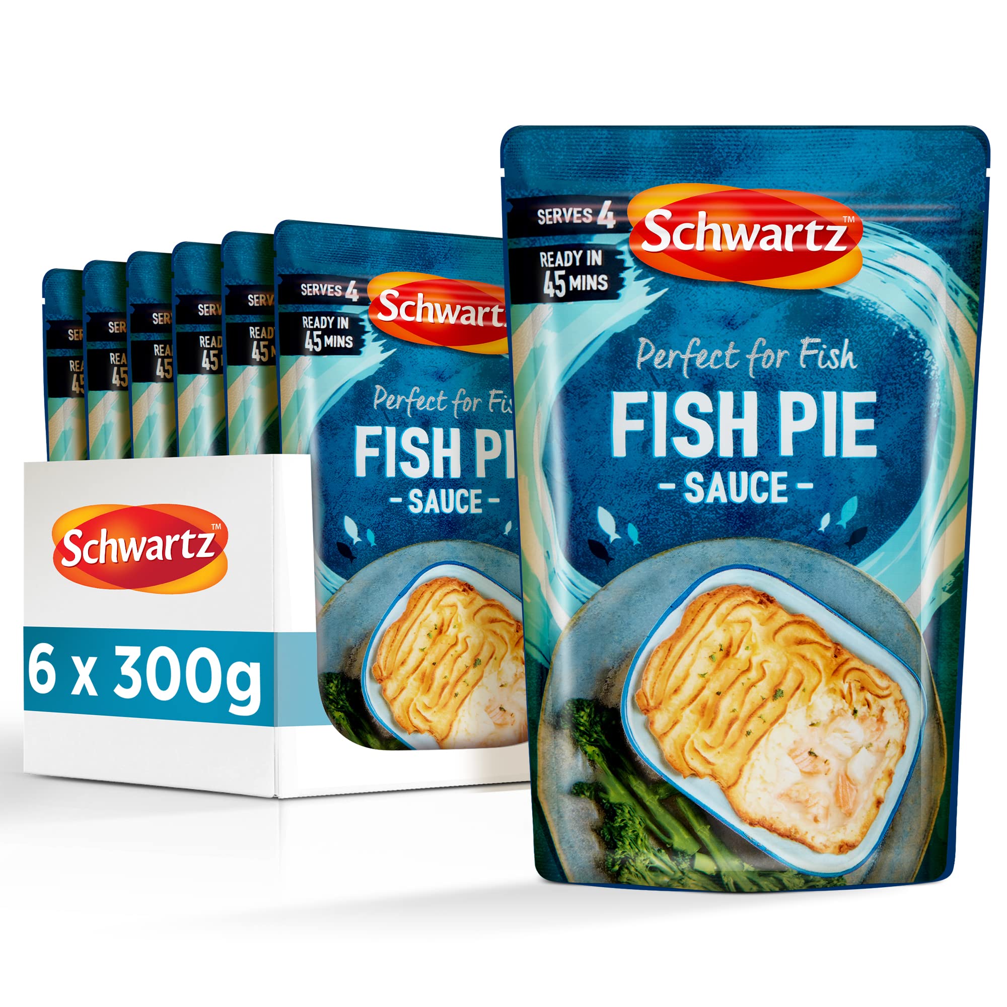 Schwartz Fish Pie Sauce 300g | Pack of 6 | Rich Creamy Sauce with White Wine & Lemon 1