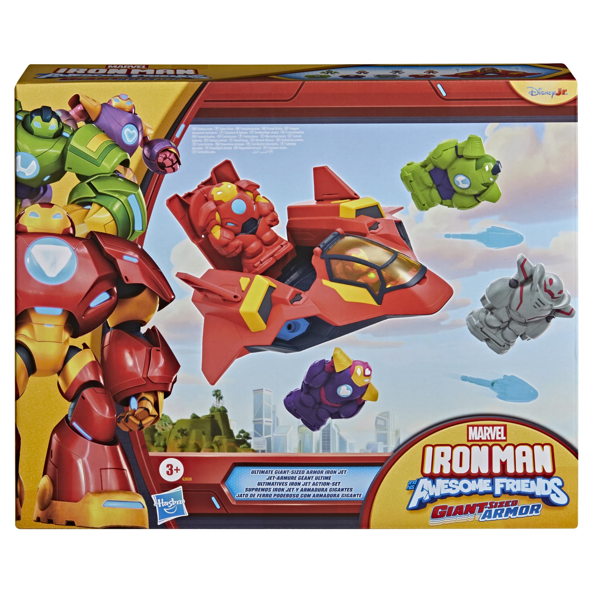 Marvel Iron Man Ultimate Giant-Sized Armour Jet Action Figure Set | 4 Figures | Ages 3+