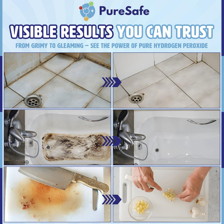 Pure Safe - Hydrogen Peroxide 3% Solution 1 Ltr – Multi-Purpose Household Cleaner