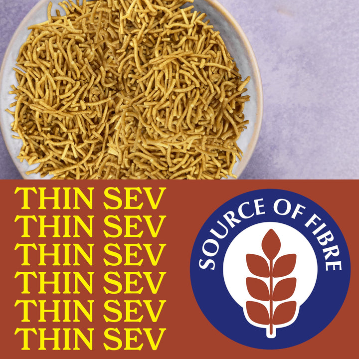 Rajah Thin Sev 200g - Crispy Gram Flour Noodles Snack