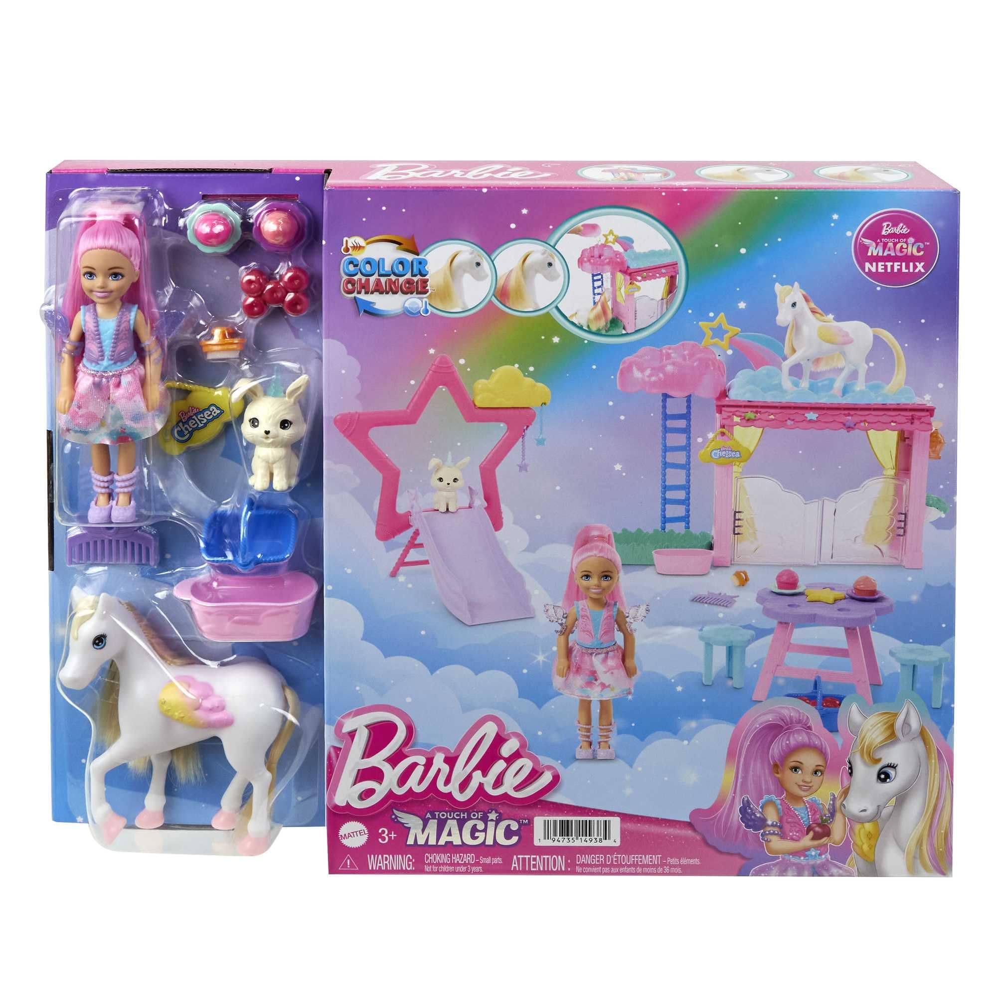 Barbie Chelsea Doll and Pegasus Playset - Color-Changing Mane, Star Slide | Ages 3+ 6