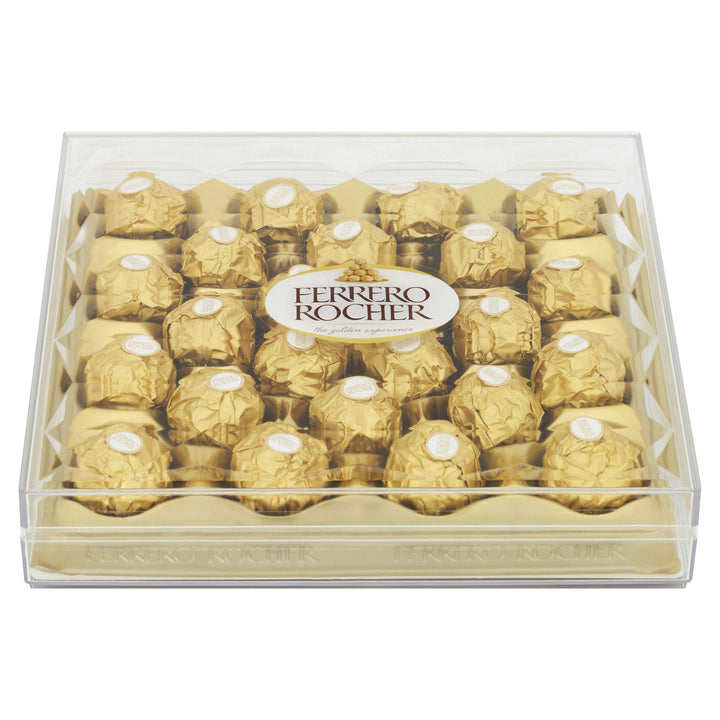 Ferrero Rocher 24-Piece Milk Chocolate Gift Box with Whole Hazelnut, 300g