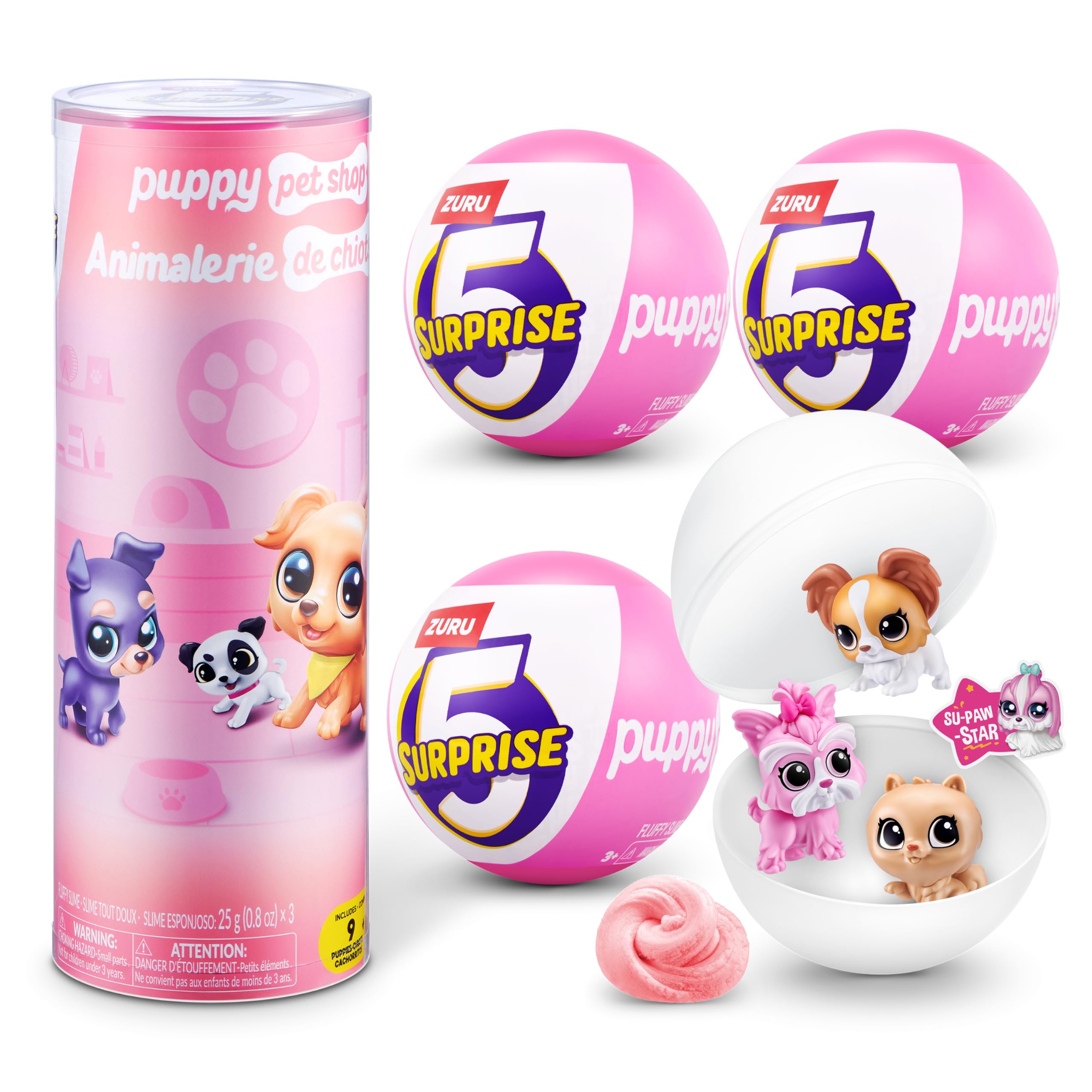 5 Surprise Puppies Pet Shop Series 1 - 3 Pack | Collectible Mini Puppies | Ages 3+