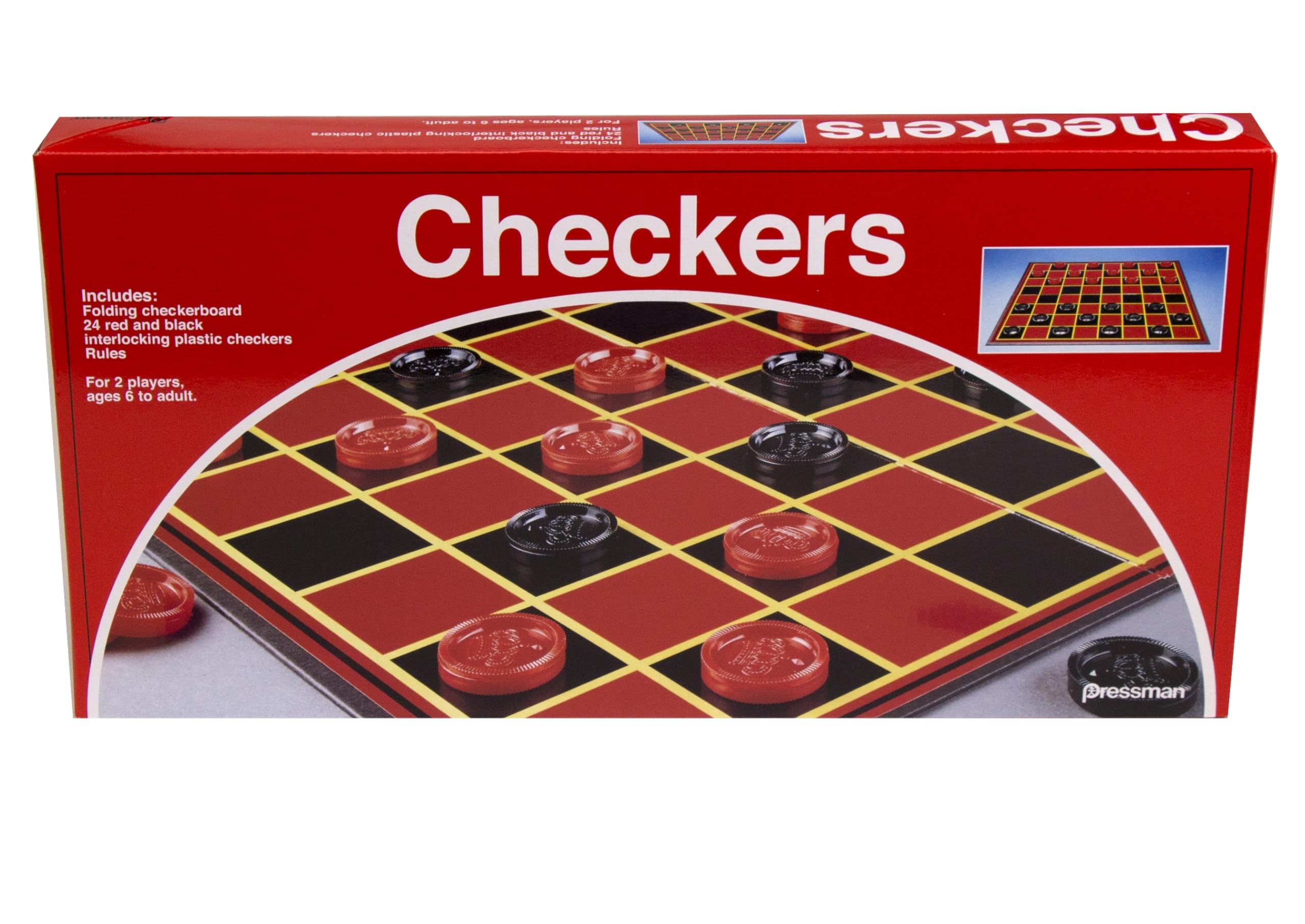 Pressman Classic Checkers Set - Traditional Board Game for 2 Players, Ages 6+ 3