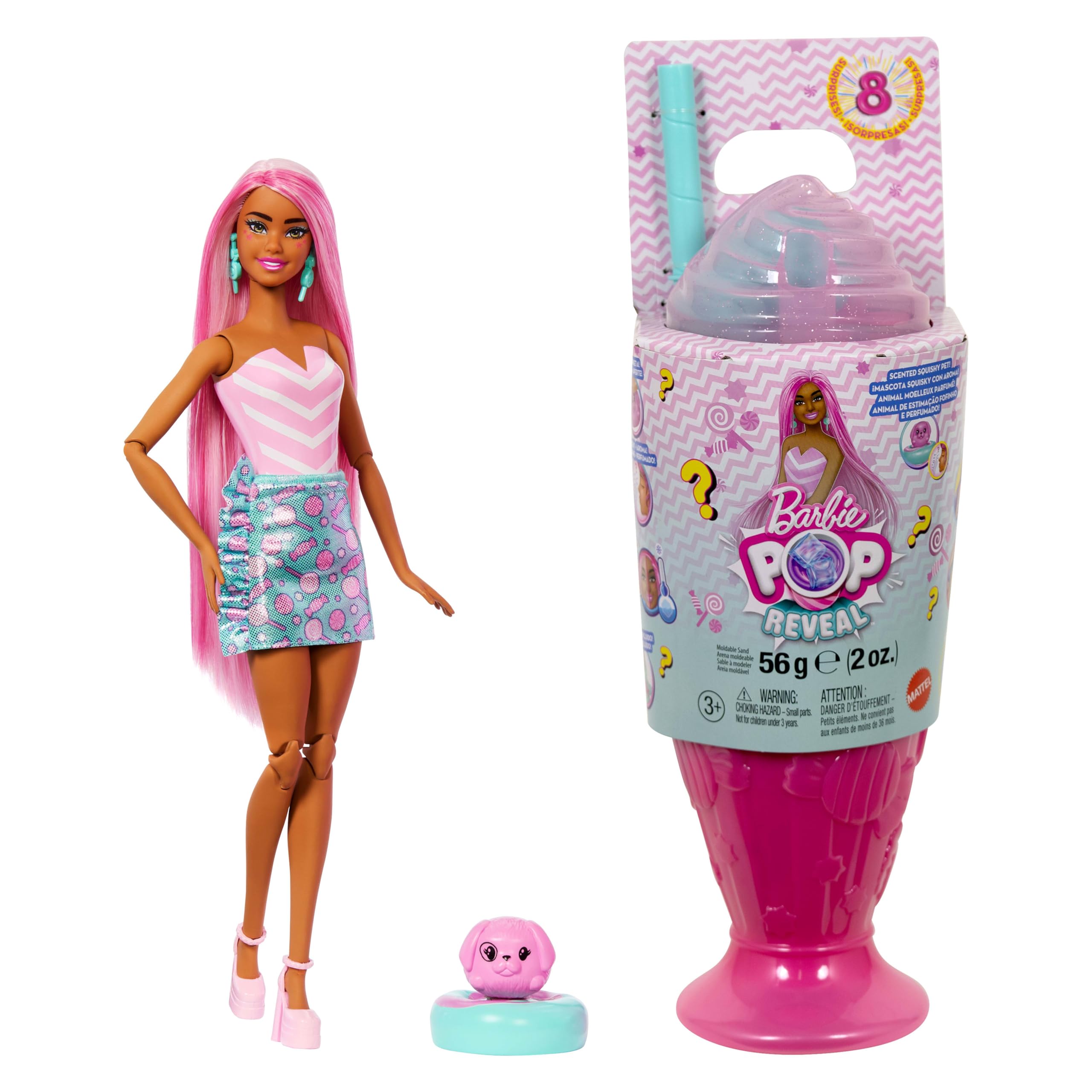 Barbie Pop Reveal Series Fashion Doll & Accessories Set - Treat Series, Sweet Swirl | 8 Surprises 1