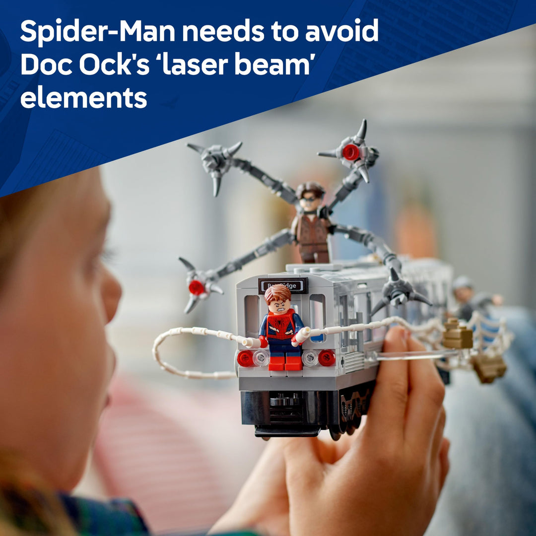 LEGO Marvel Spider-Man vs. Doc Ock Subway Train Scene - Building Playset for Ages 9+