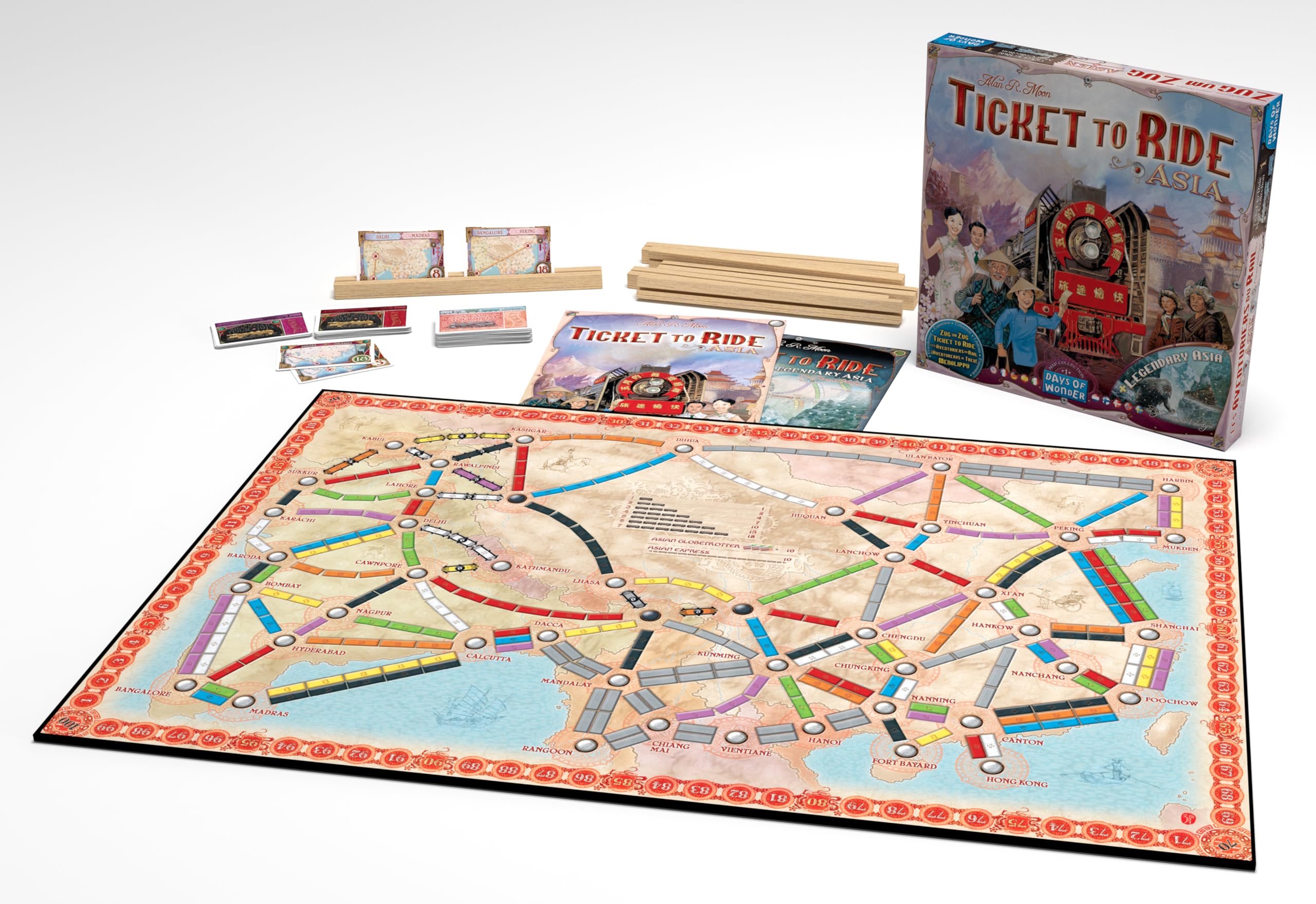 Days of Wonder Ticket to Ride Asia Board Game Expansion | 2-6 Players | 30-60 Min