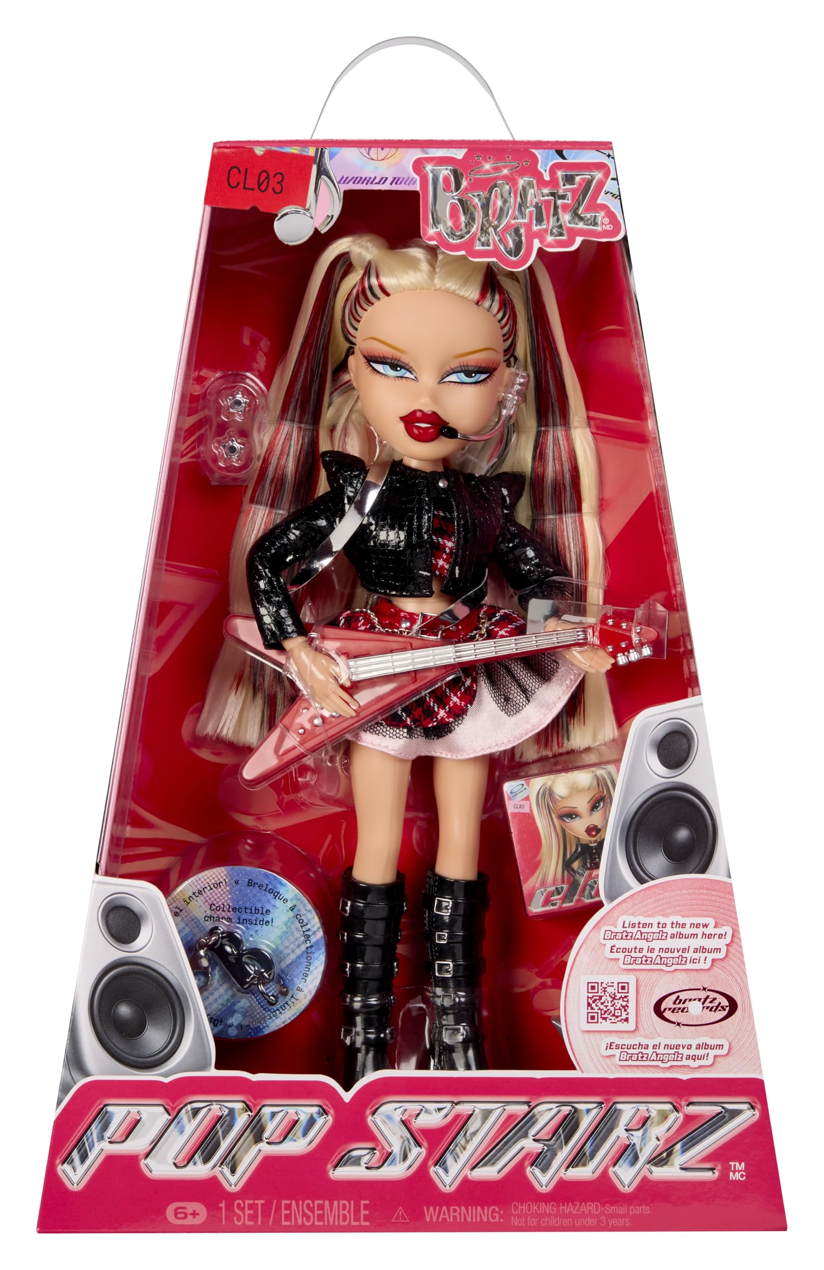 Bratz Pop Starz Cloe Fashion Doll - 11.5 inches | Collectable Charm | Electric Guitar