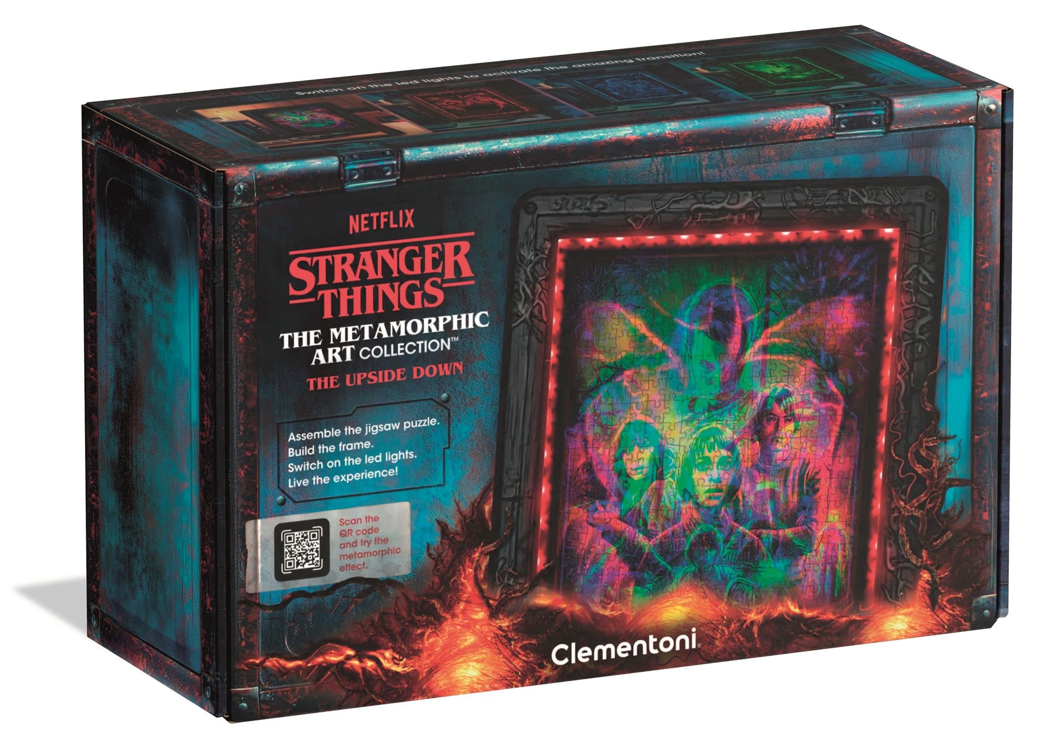Clementoni Stranger Things Metamorphic Art Puzzle - 520-Piece LED Interactive Puzzle for Fans