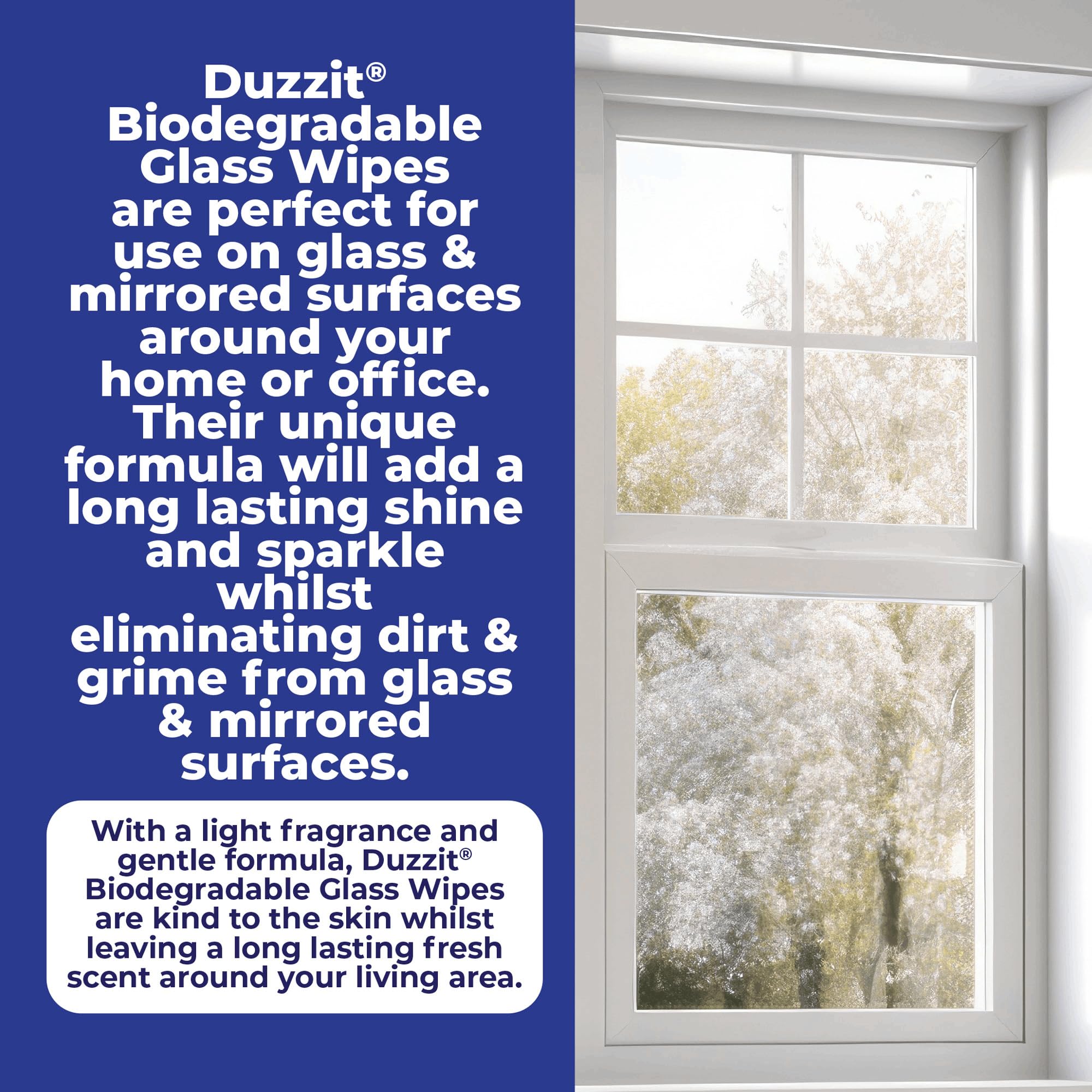 Duzzit Glass Wipes - Streak-Free Shine | 60 Count | Citrus Scent 4