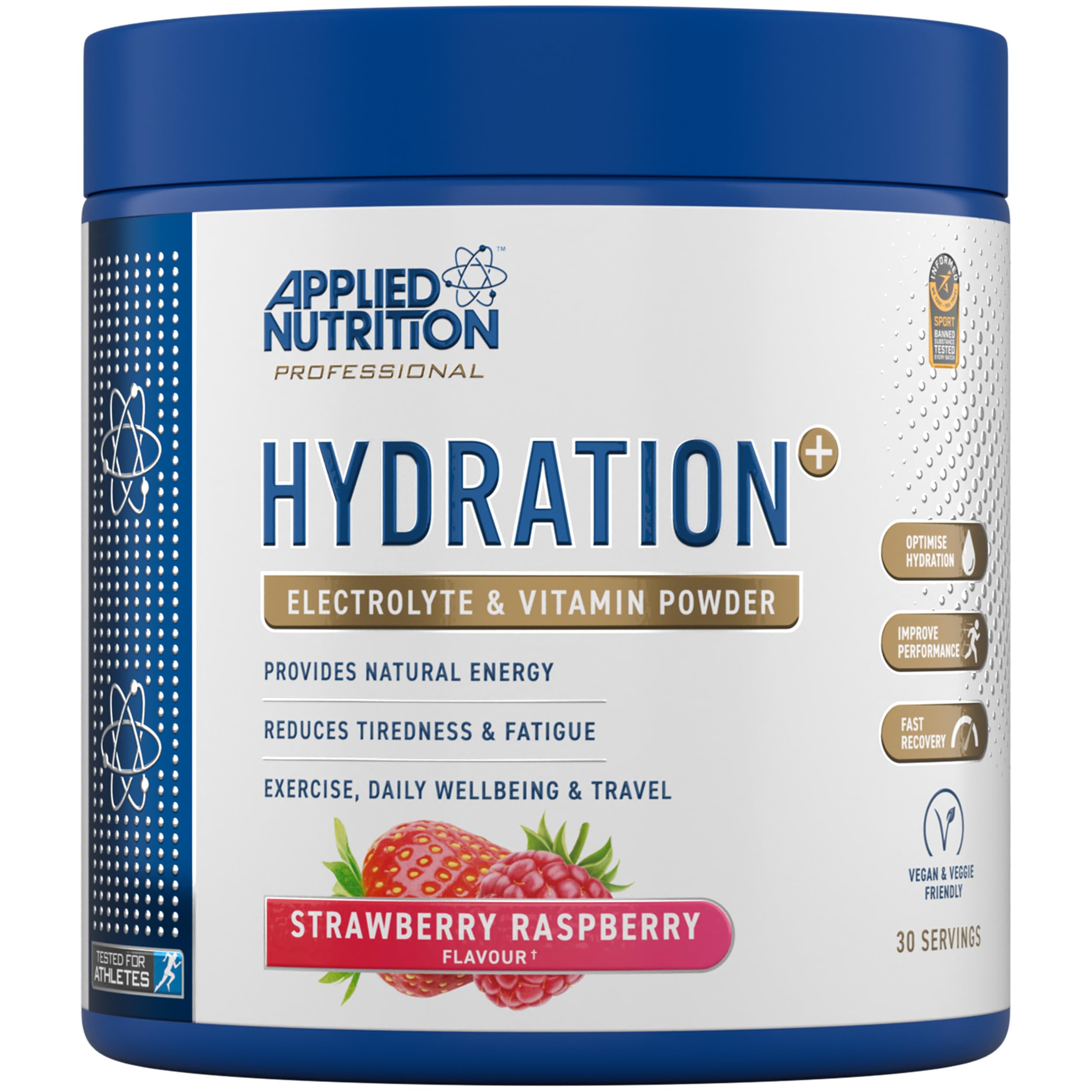 Applied Nutrition Hydration+ Electrolytes & Vitamin Powder Sugar-Free | 240g Tub | Vegan, Halal