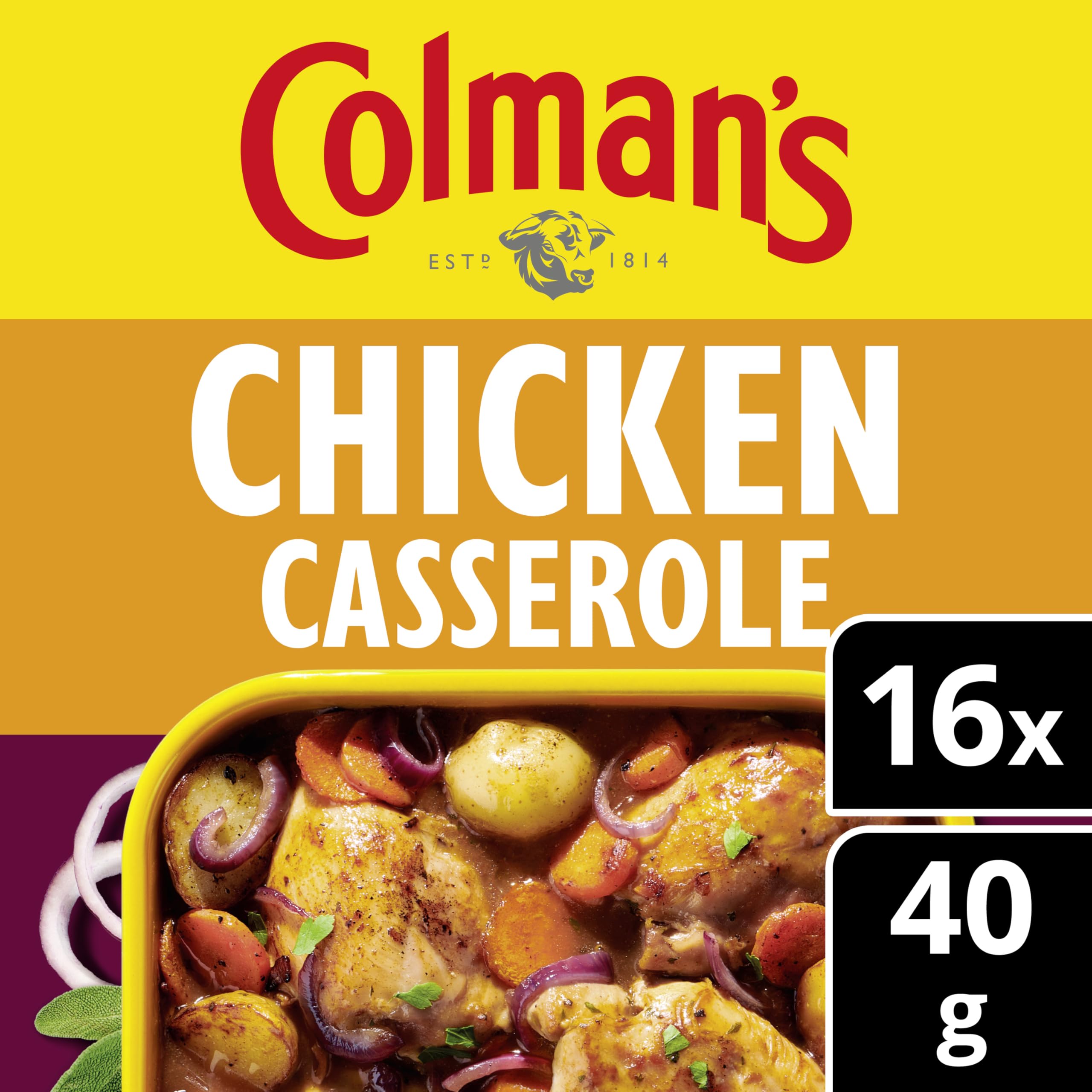 Colman's Chicken Casserole Seasoning Mix - Onion & Herb Blend for 4 Servings, 40g