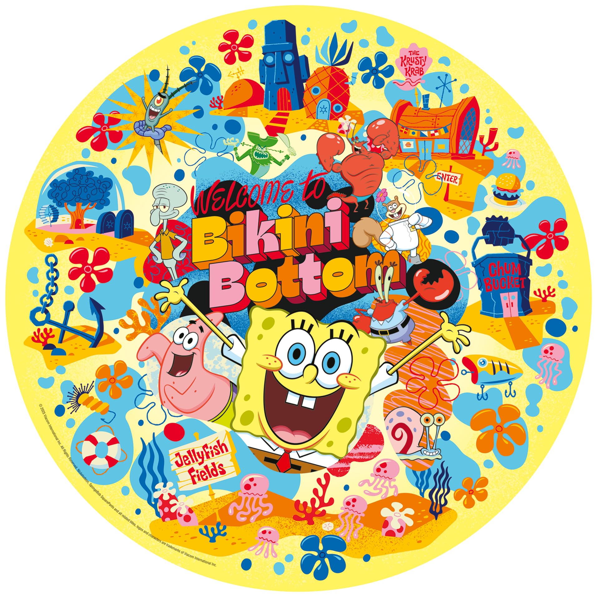 Ravensburger Spongebob Squarepants Circular 500 Piece Jigsaw Puzzle | 52cm Diameter | Ages 10+