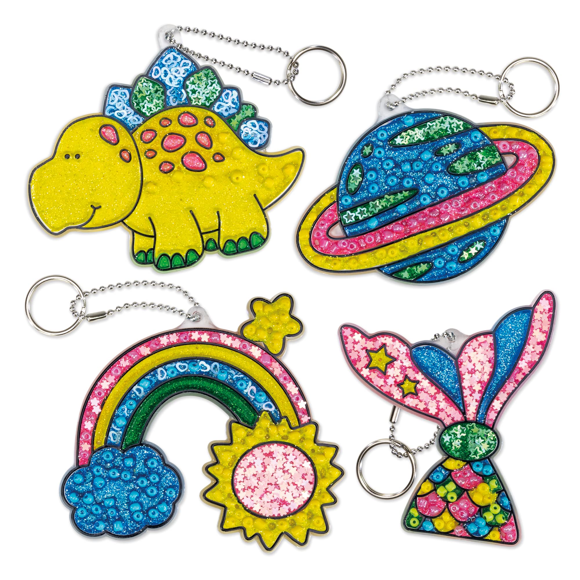 Galt Suncatcher Keyrings Craft Kit - Ages 6+ | 4 Keyrings Included 4